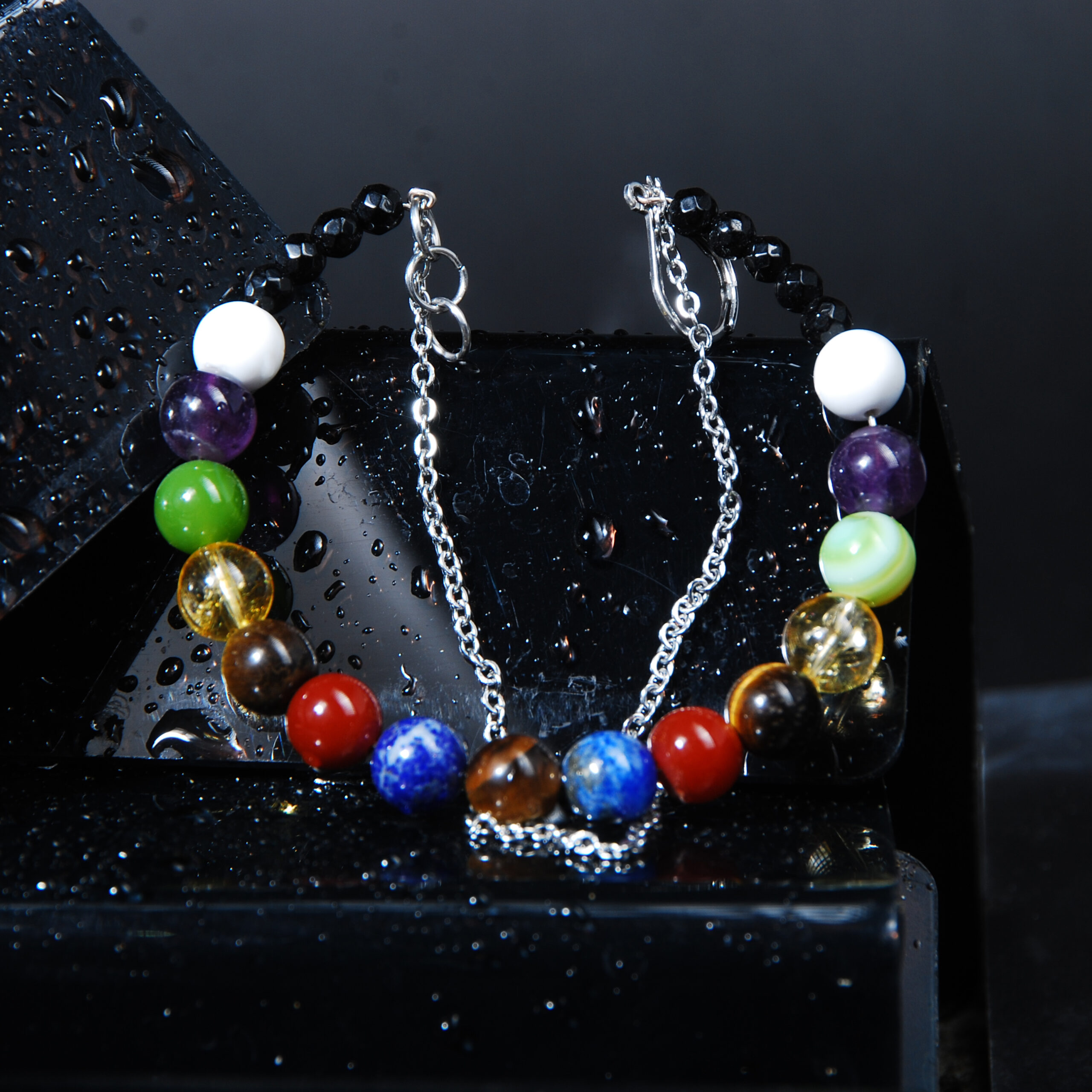 دستبند هفت دبل هفت چاکرای چشم ببر