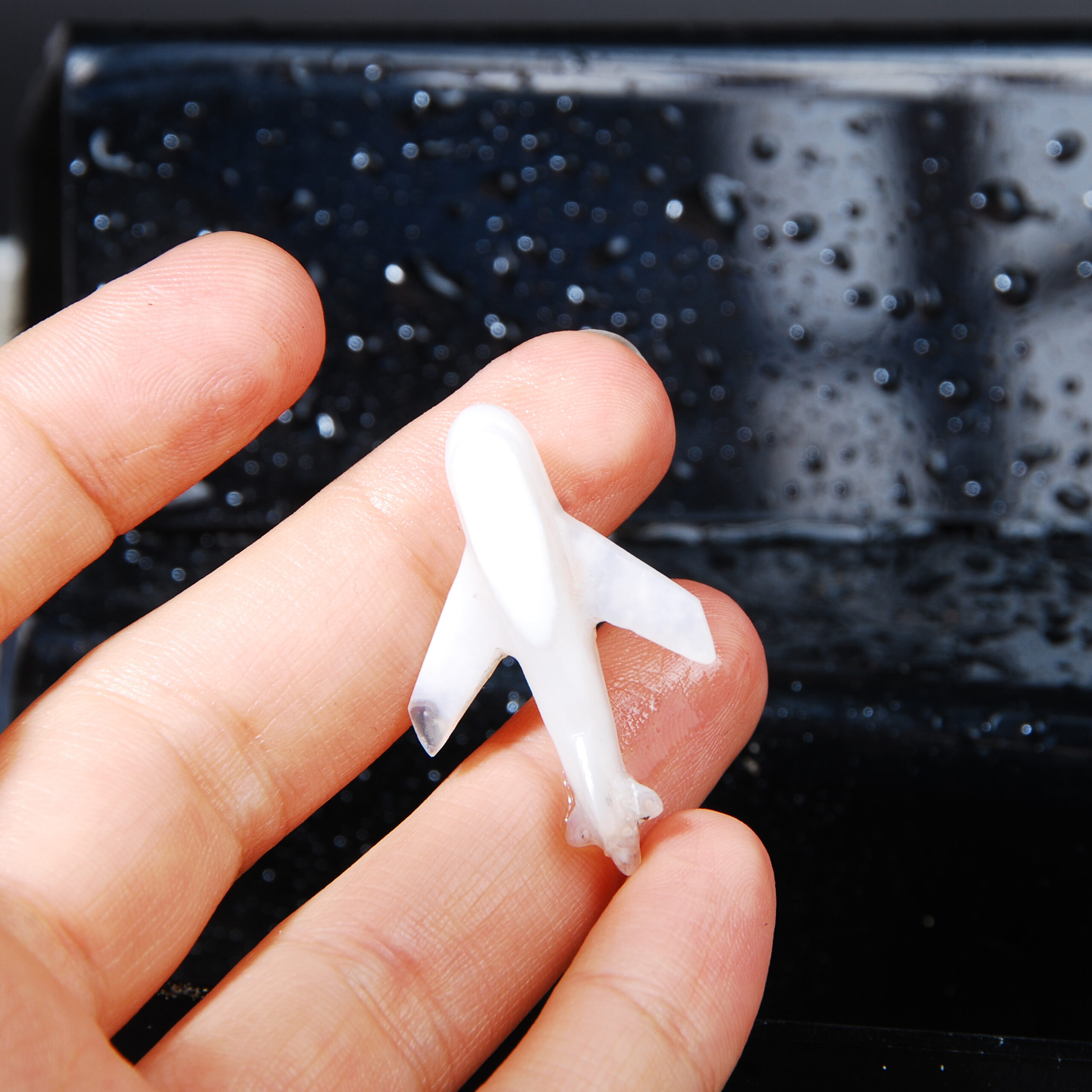 انگشتر هواپیما عقیق دو پوسته سفید 2.92 گرم