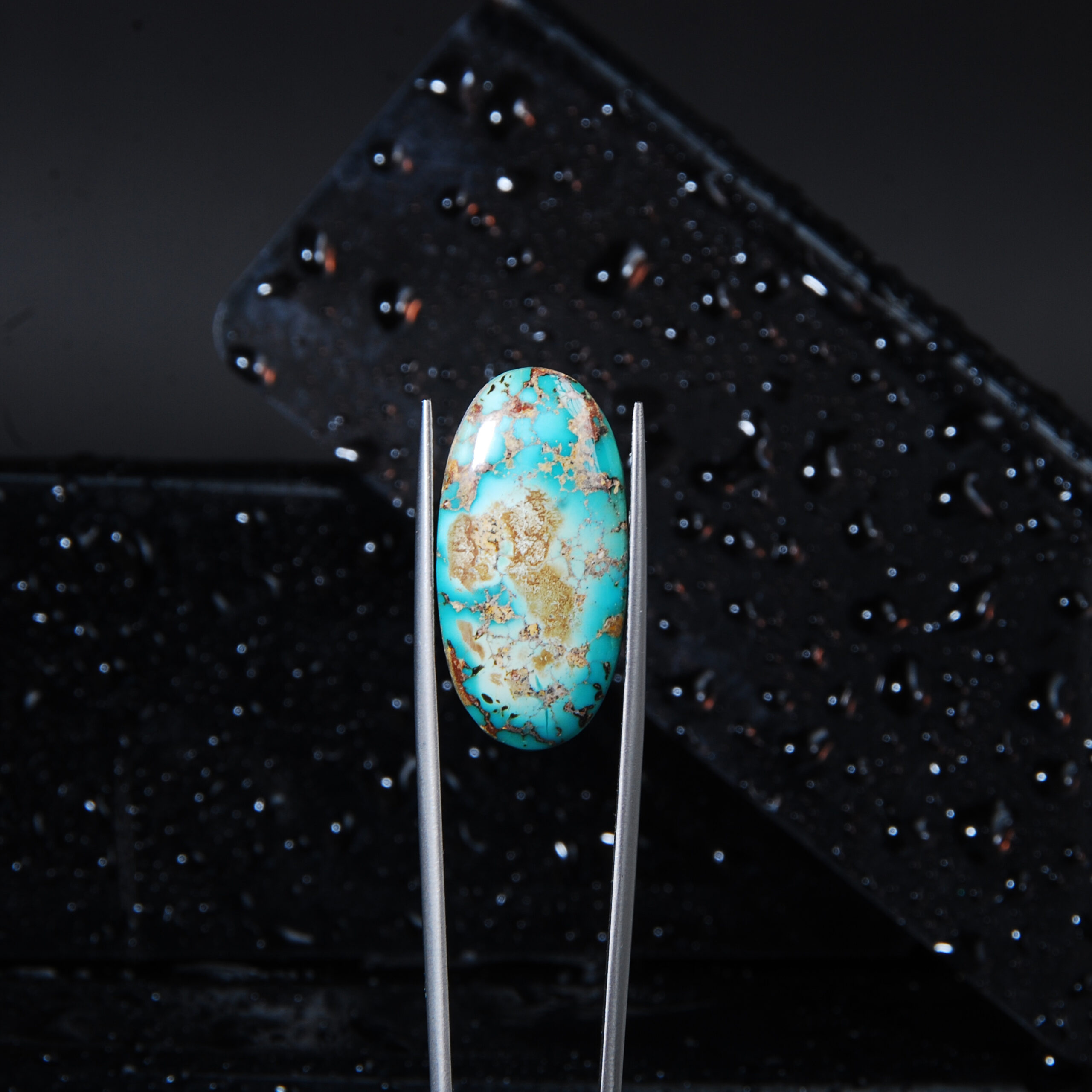 فیروزه نیشابور سبزآبی طبیعی بیضی 5.13گرم