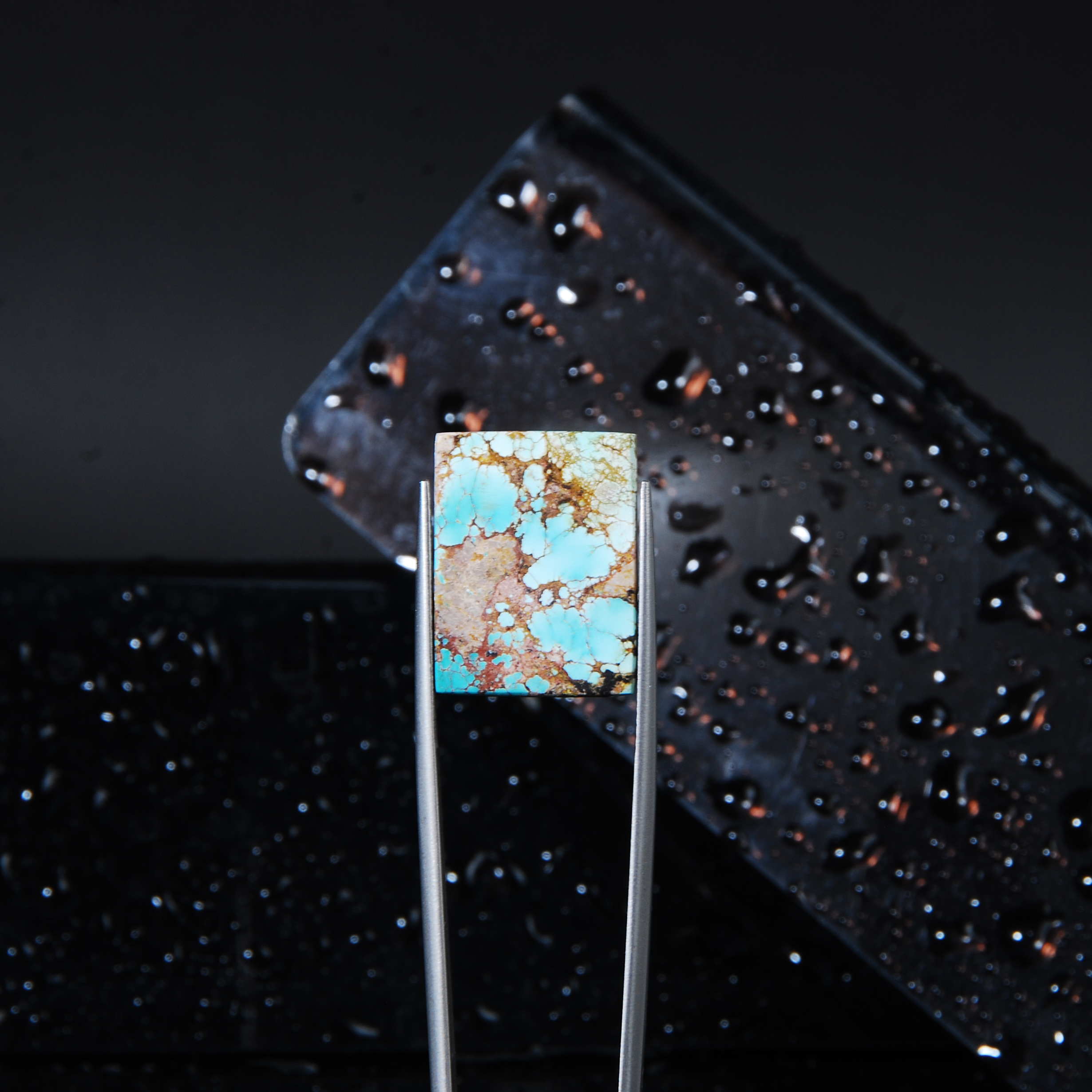 نگین فیروزه نیشابور طبیعی مستطیلی 2.77گرم