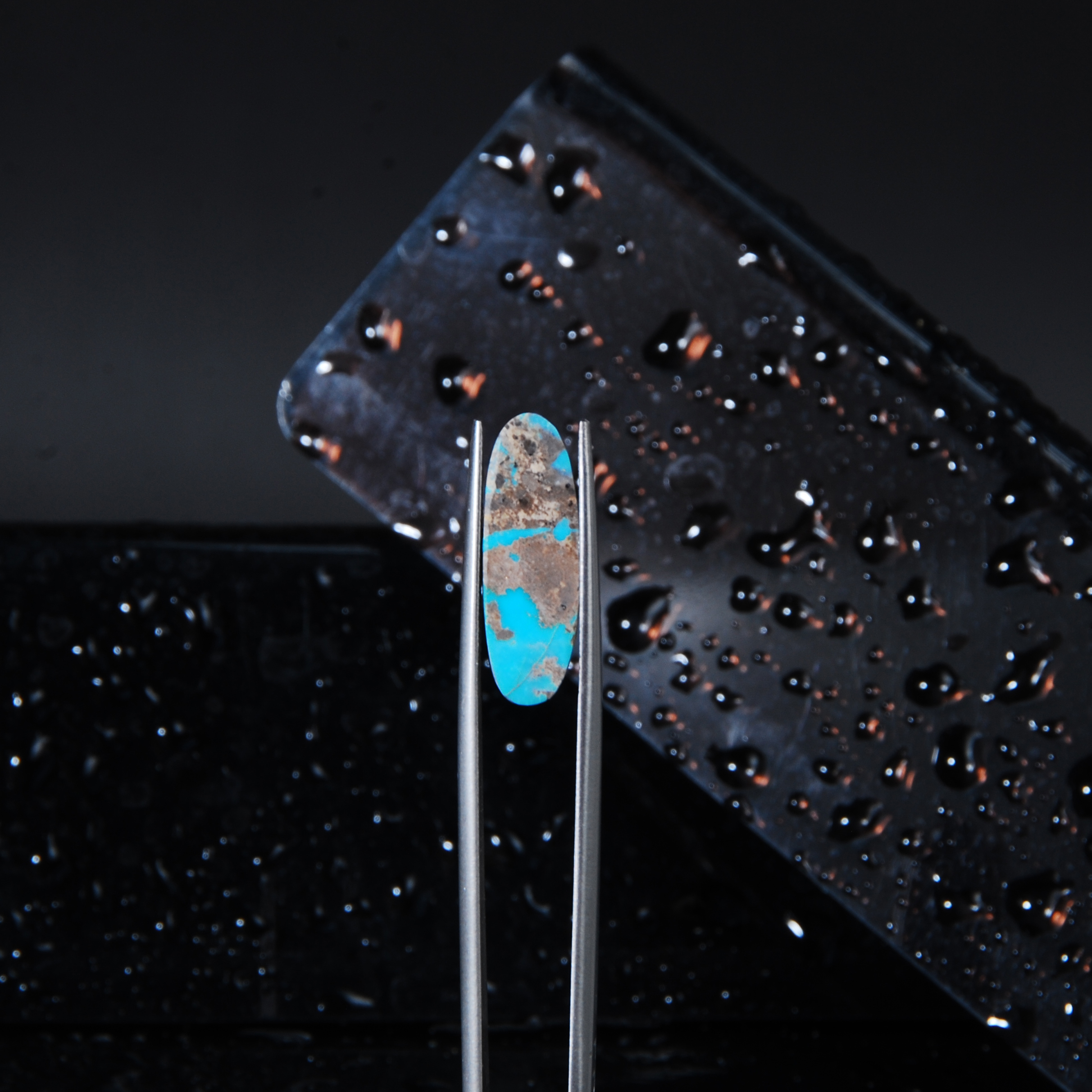 فیروزه نیشابور آبی روشن بیضی 0.72گرم