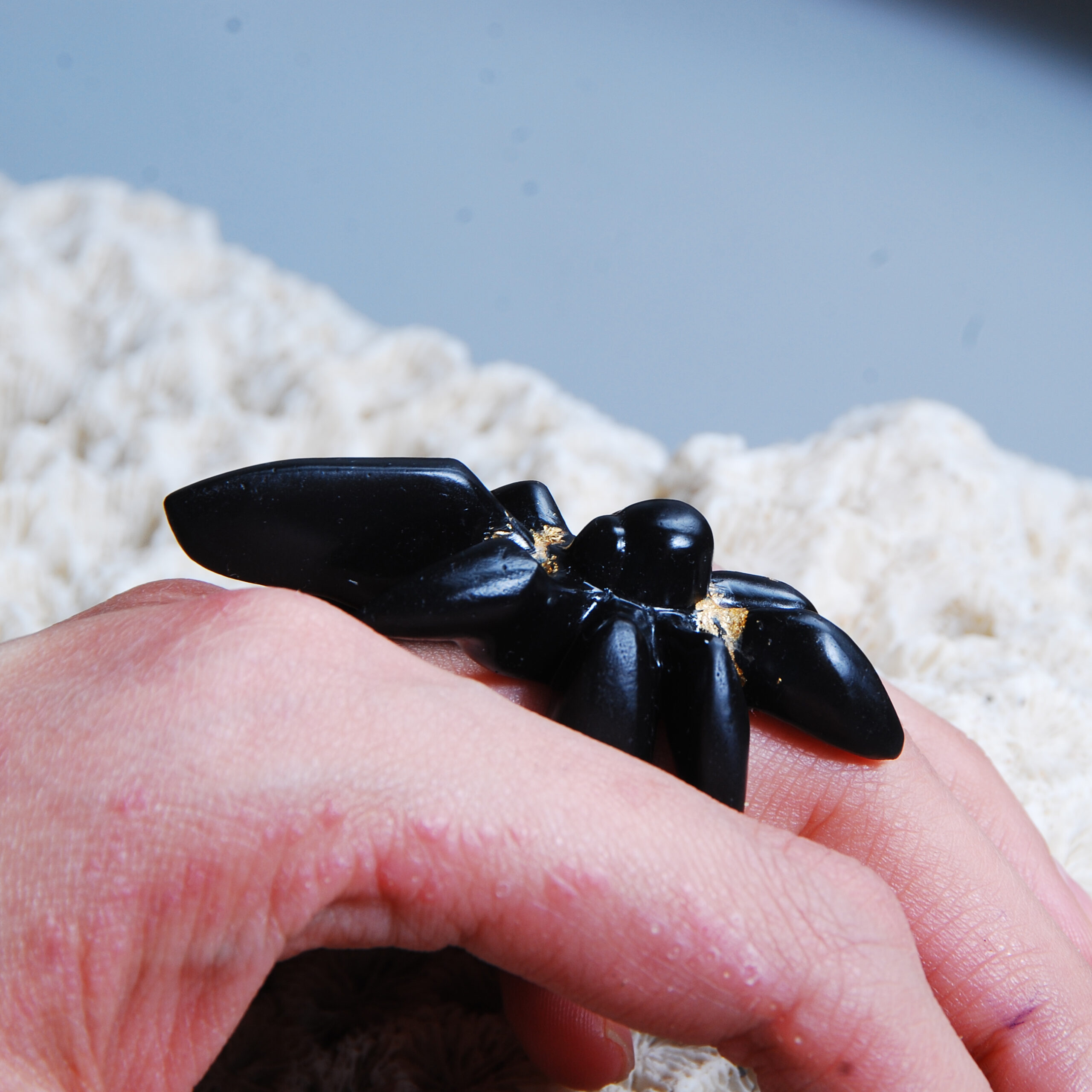 DSC_6499 انگشتر عنکبوت سیاه سنگ اونیکس 7.14گرم