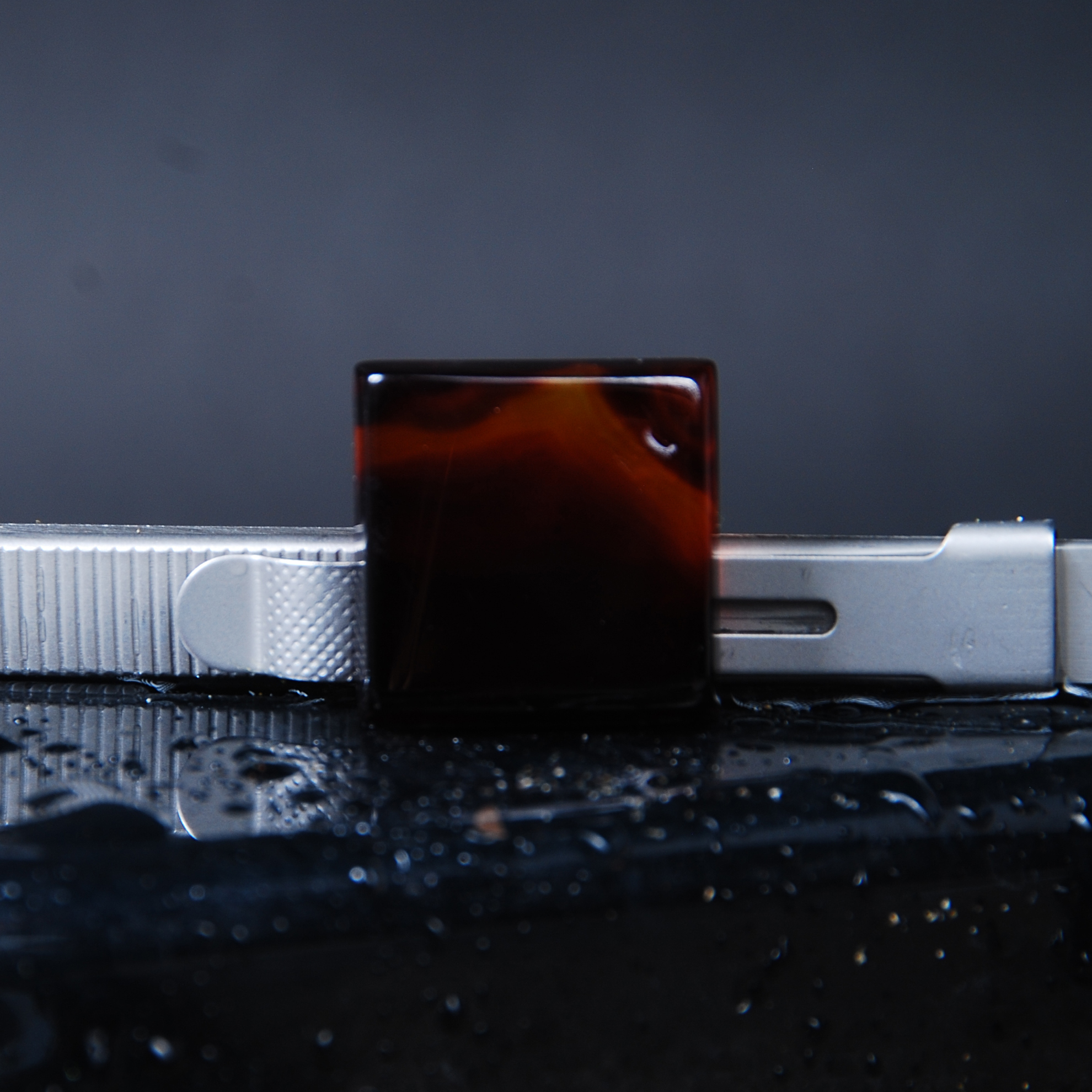 DSC_6600 نگین عقیق مشکی سلیمانی مربعی 5.39گرم