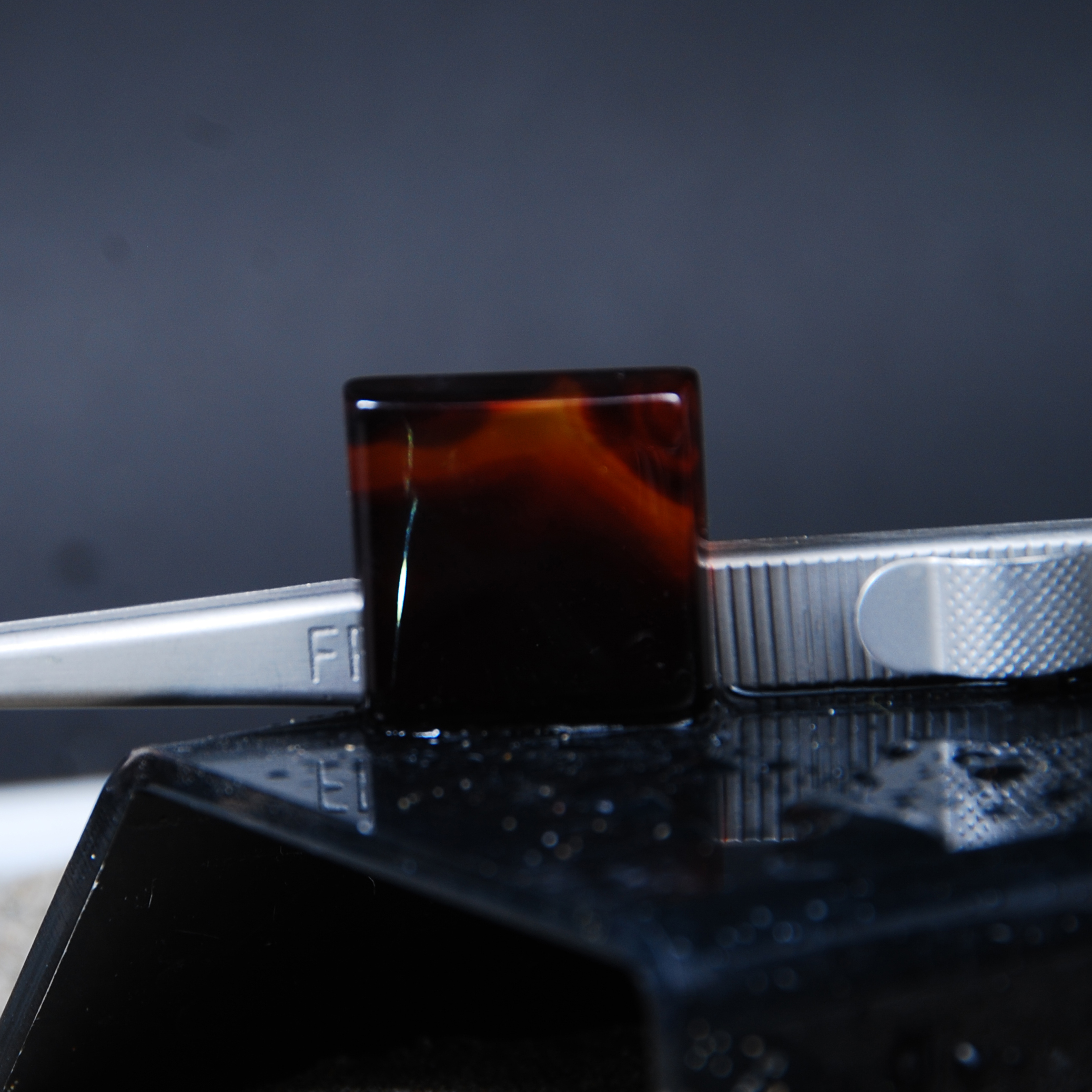 DSC_6601 نگین عقیق مشکی سلیمانی مربعی 5.39گرم