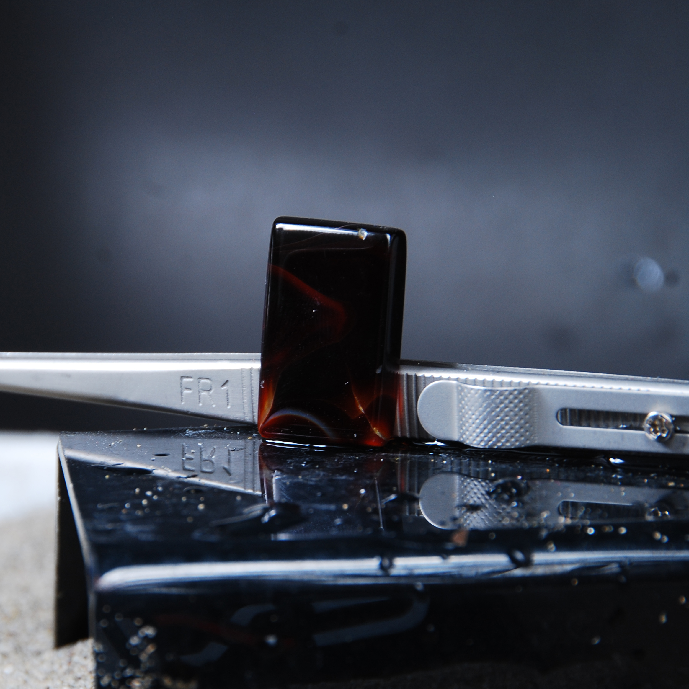 تراش نگین عقیق مشکی مستطیلی 4.13گرم