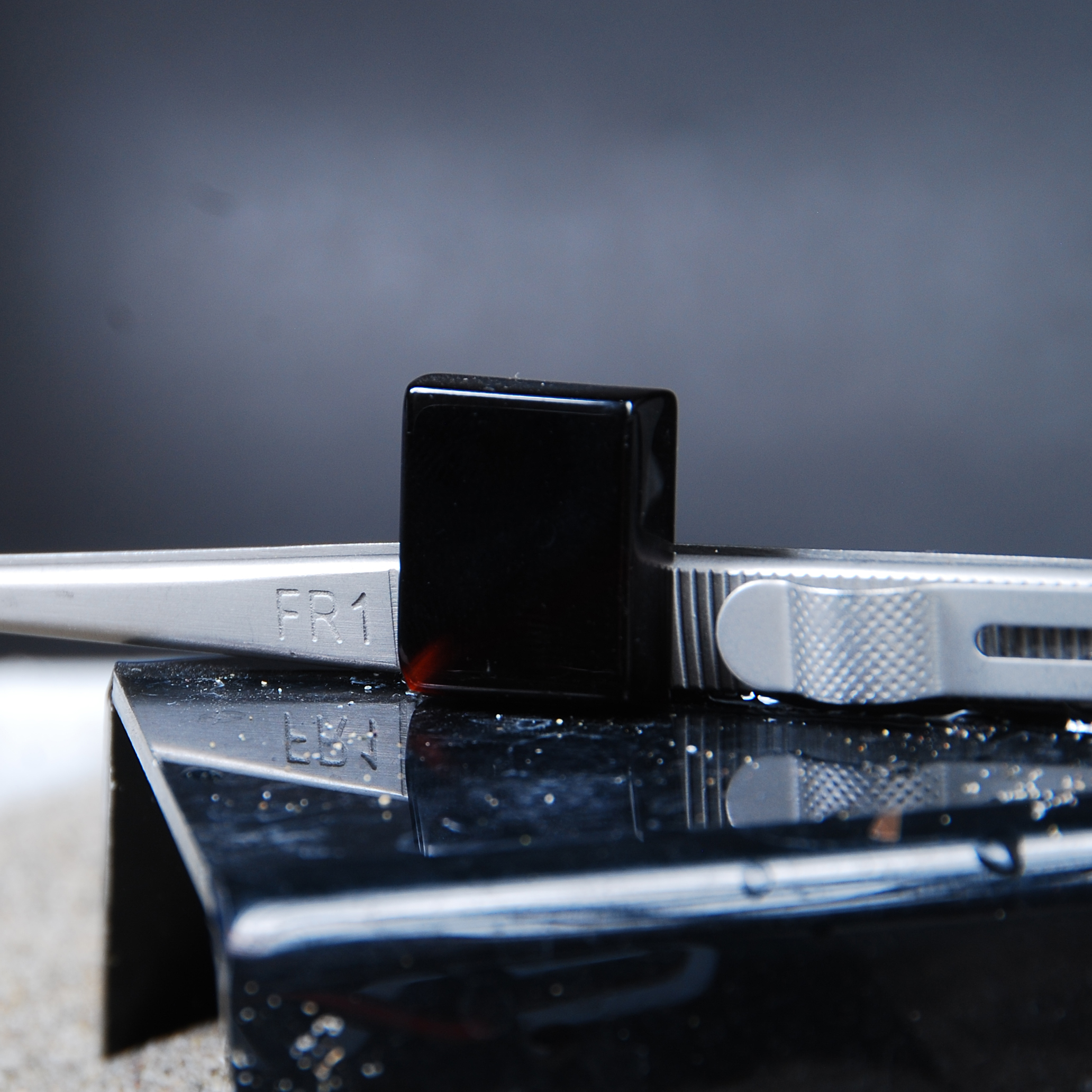 نگین عقیق مشکی مستطیلی 4.58گرم