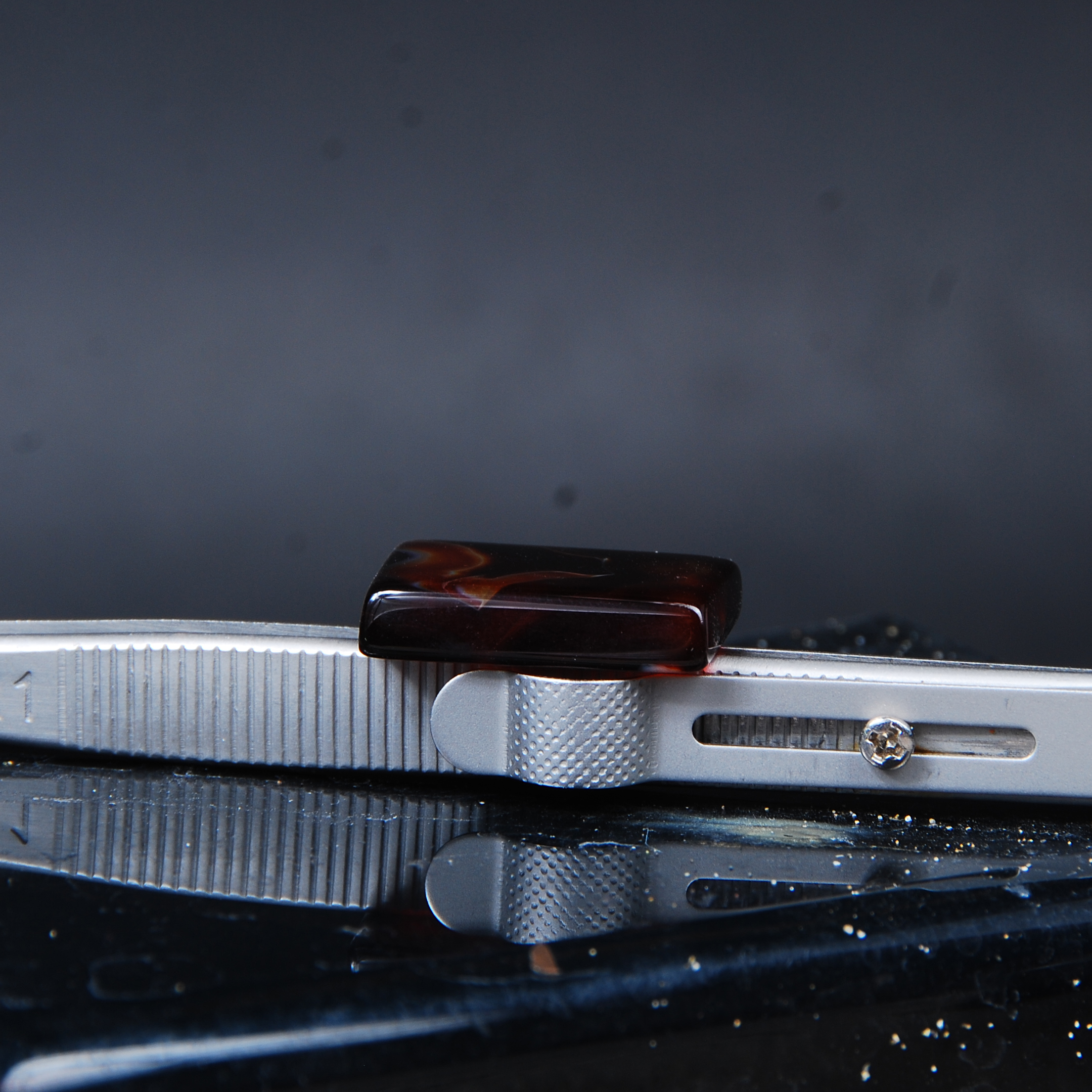 نگین عقیق مشکی سلیمانی(عقیق اصل) مستطیلی 4.15گرم