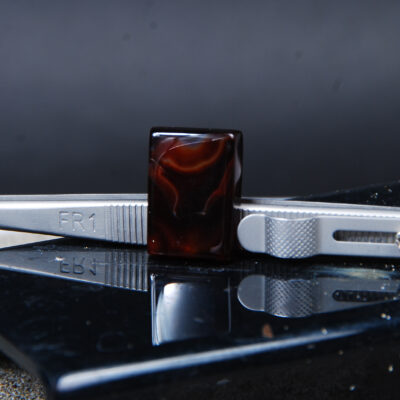 نگین عقیق مشکی سلیمانی(عقیق اصل) مستطیلی 4.15گرم