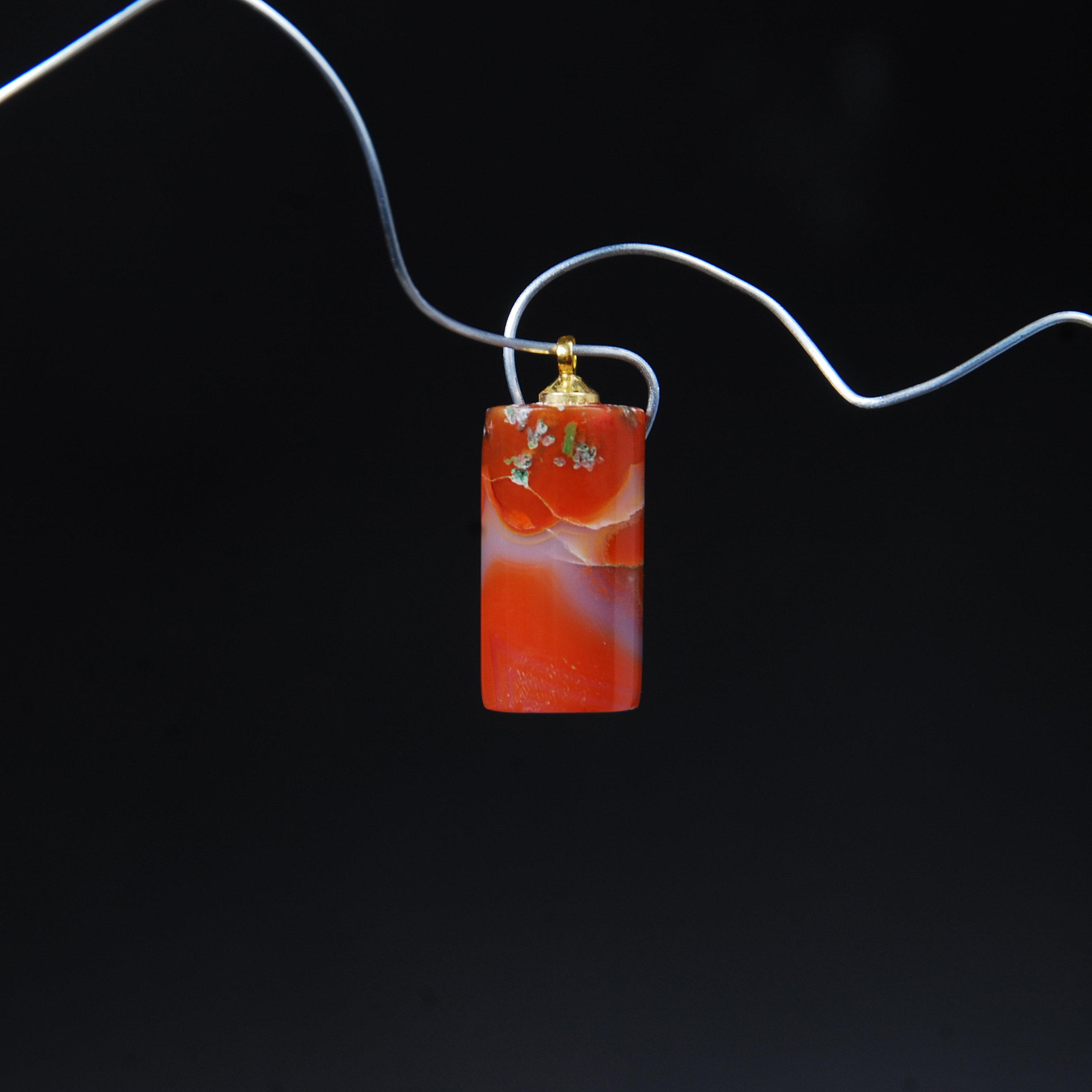 گردنبند عقیق پرتقالی طبیعی 2.36 گرم