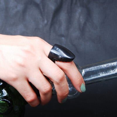 انگشتر کوسه سیاه سنگ اونیکس 6.14گرم