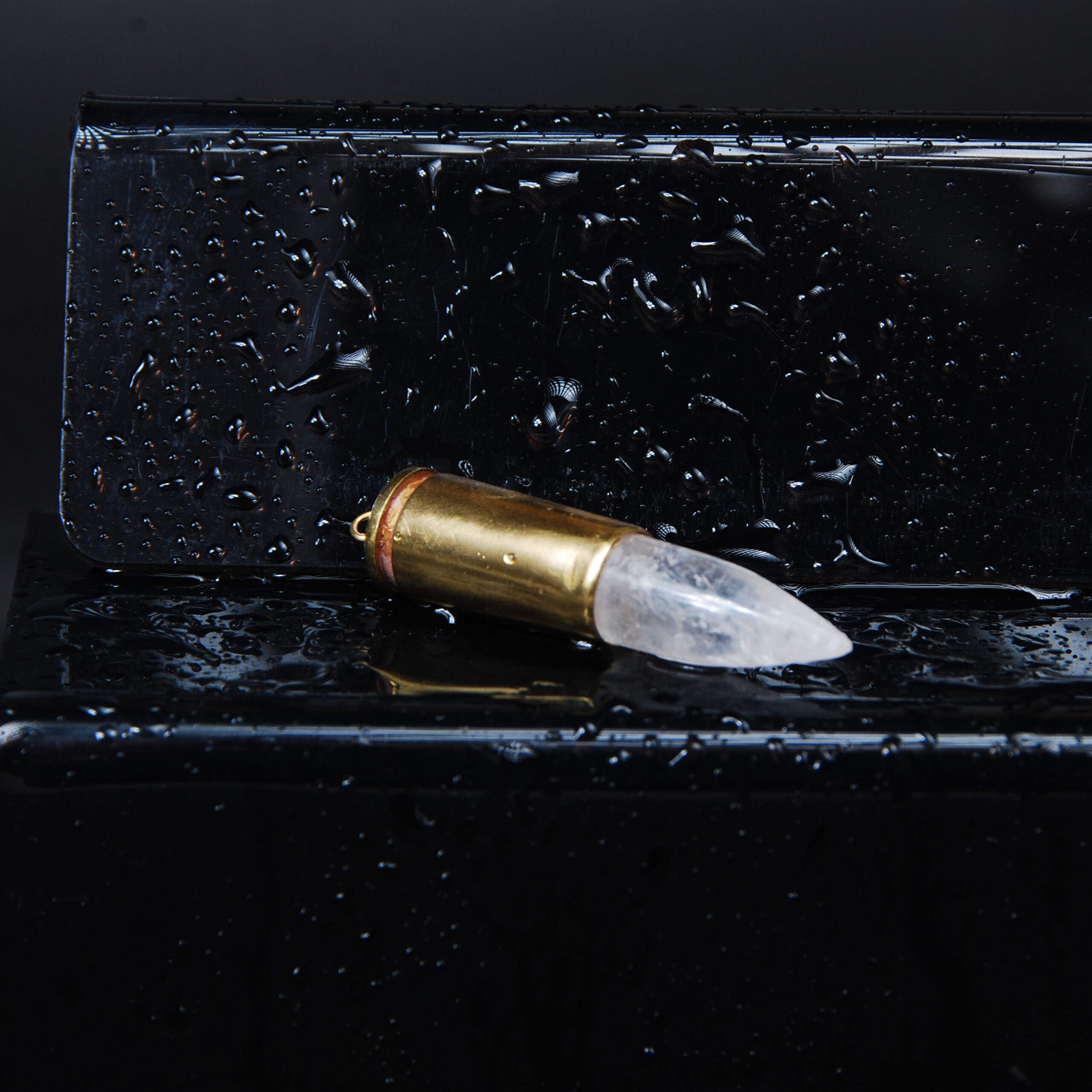 گردنبند پوکه فشنگ کوارتز سفید