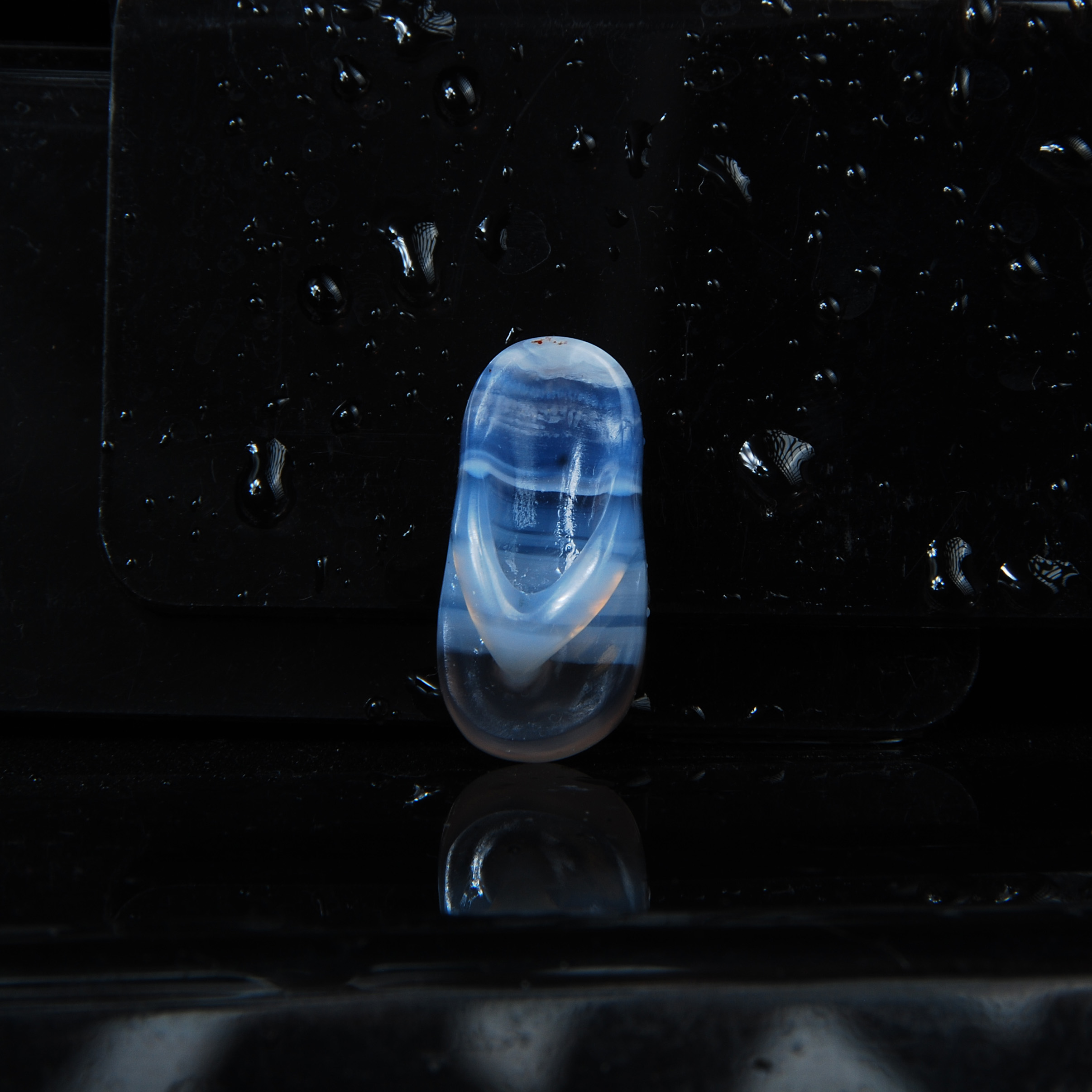 دمپایی کاروینگ عقیق آبی کبود و سلیمانی