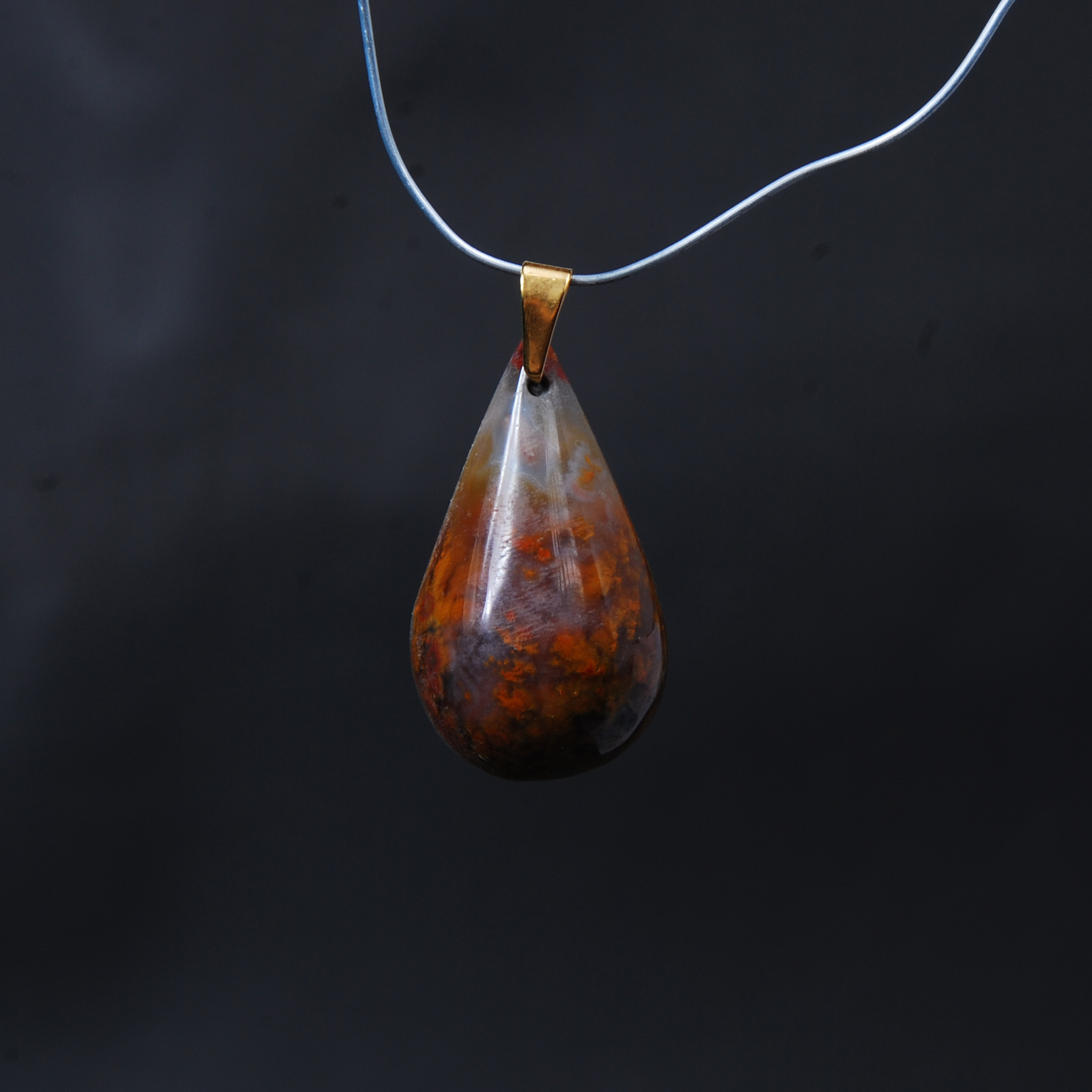 گردنبند عقیق شجر پاییزه 5.45 گرم