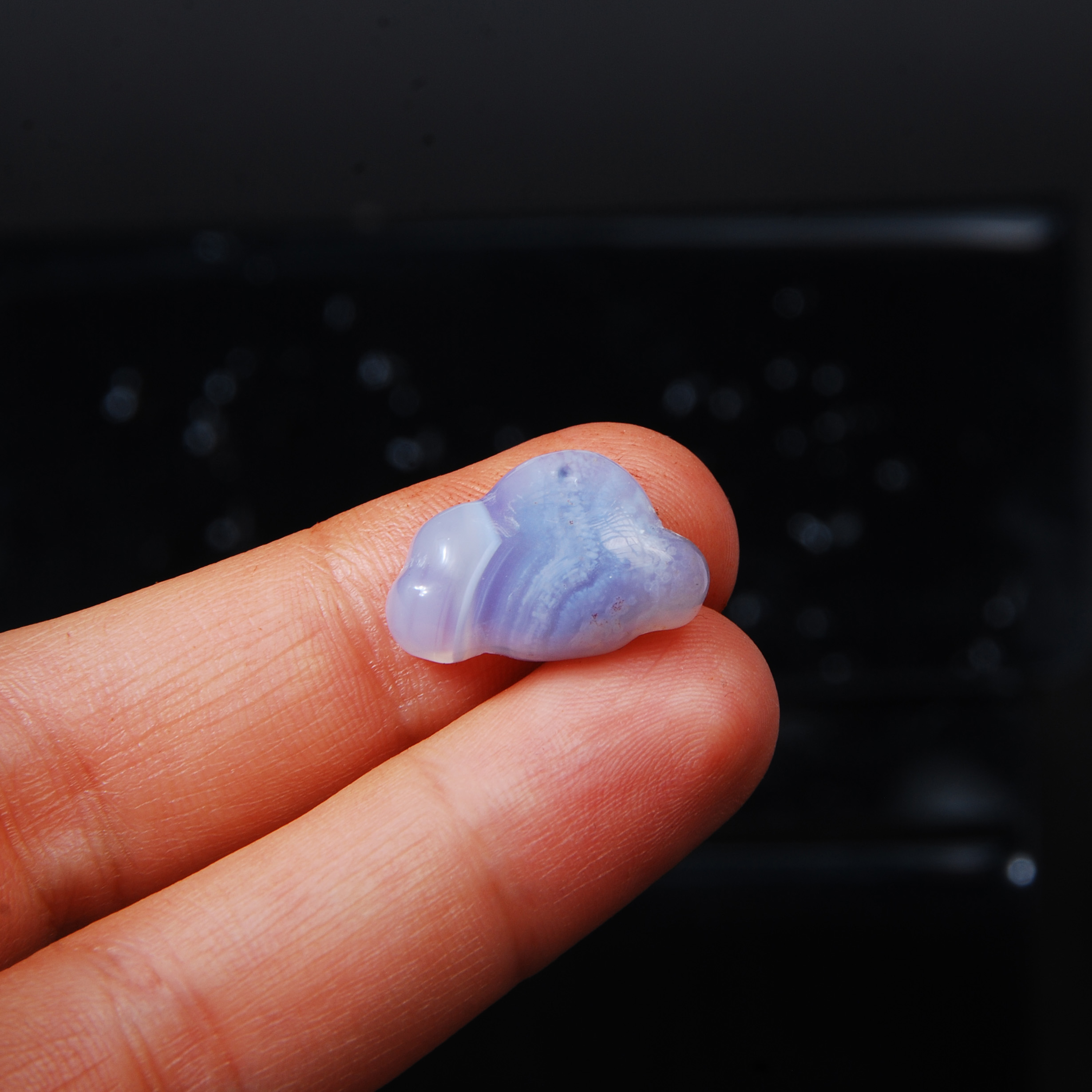 گردنبند ابر عقیق آبی با زنجیر رنگ ثابت 3.11گرم