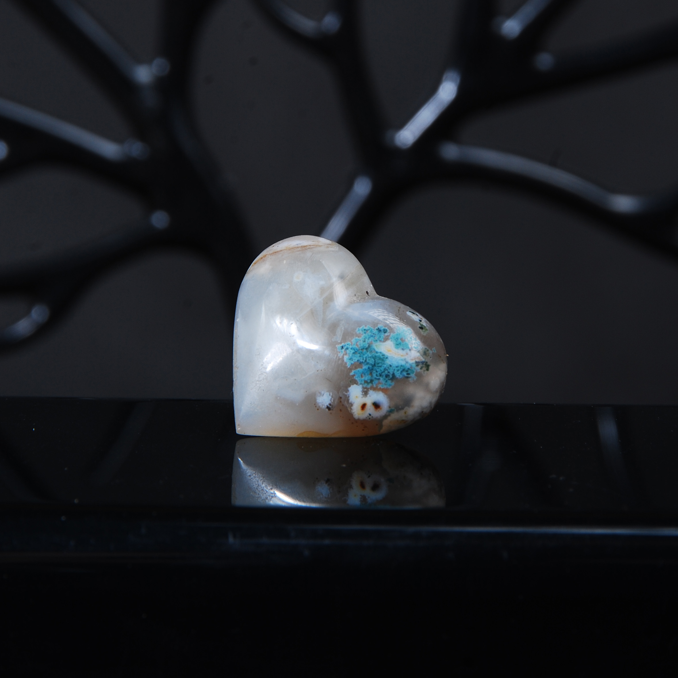 گردنبند عقیق شجر قلبی 9.22گرم