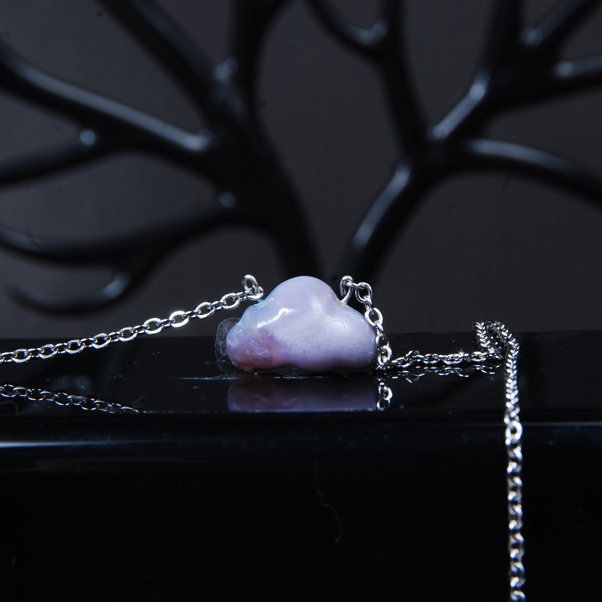 گردنبند ابر عقیق با زنجیر رنگ ثابت 3.14گرم