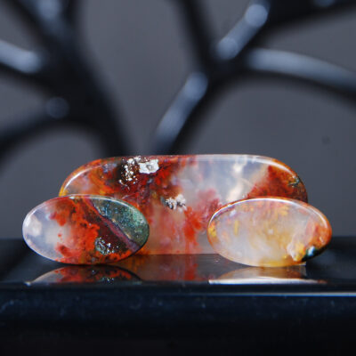 عقیق شجر هفت رنگ طبیعی بیضی 6.39گرم