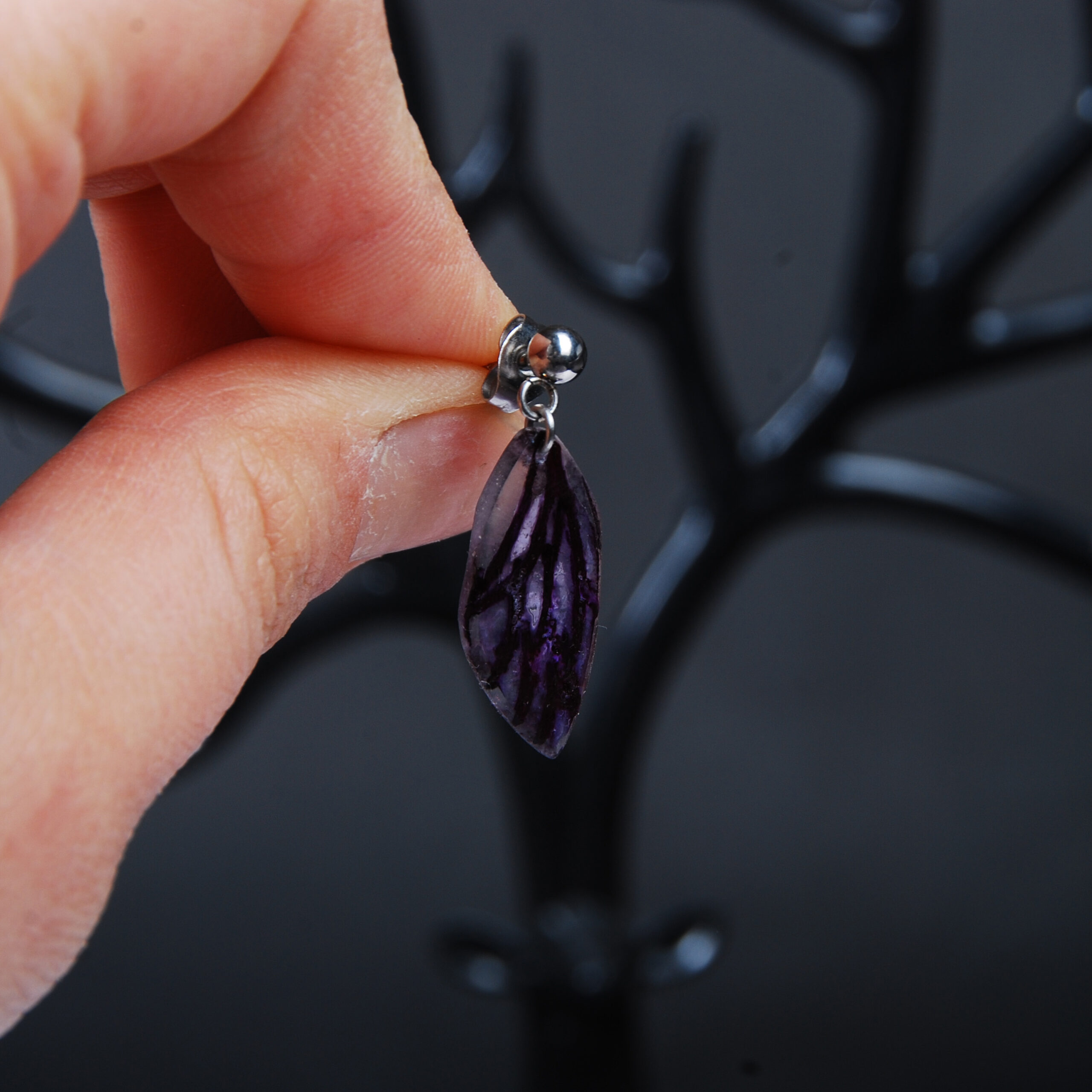 پرسینگ فلوریت بنفش بال سنجاقک 1.15گرم