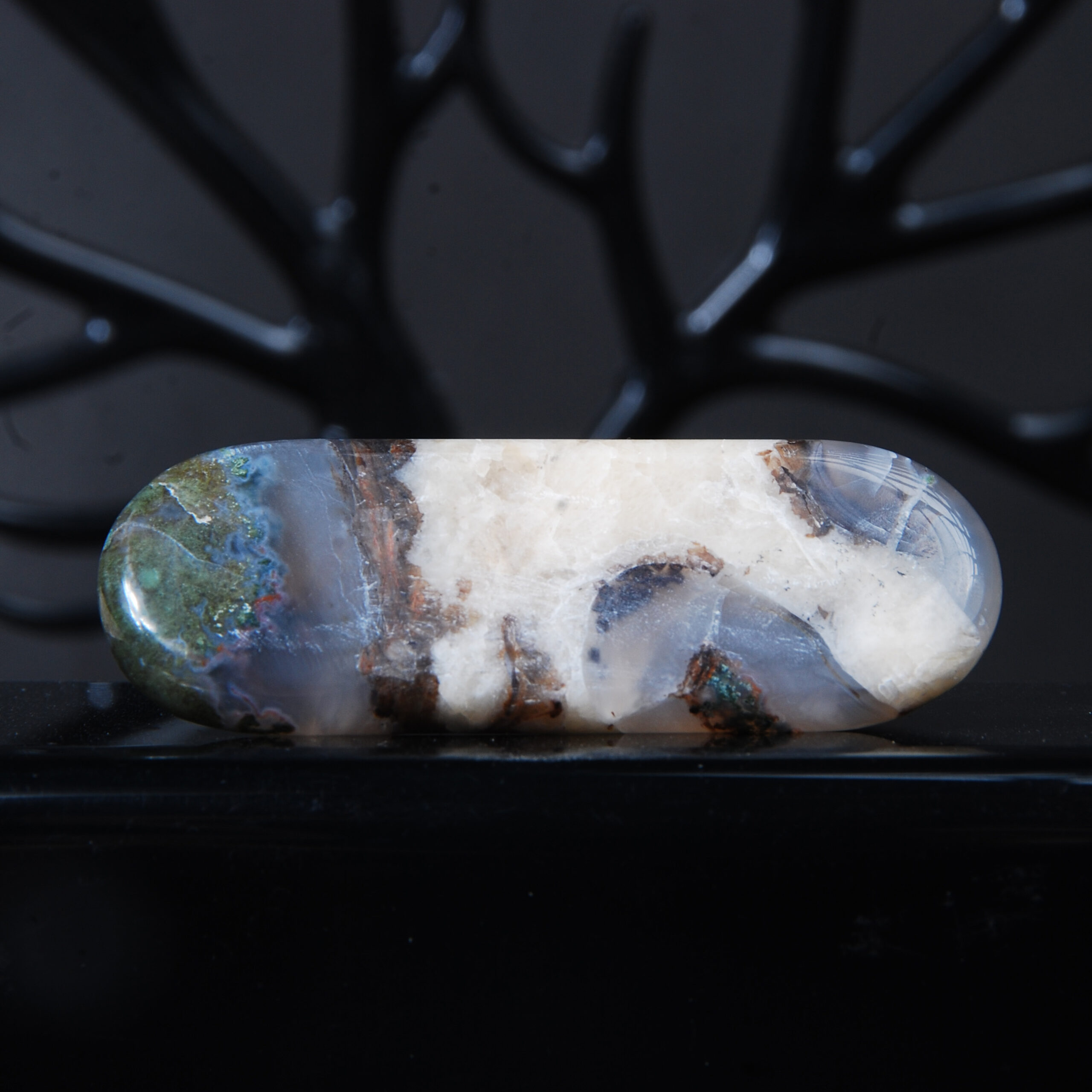 گیرسر عقیق خزه ای سبز و آبی 24.27گرم