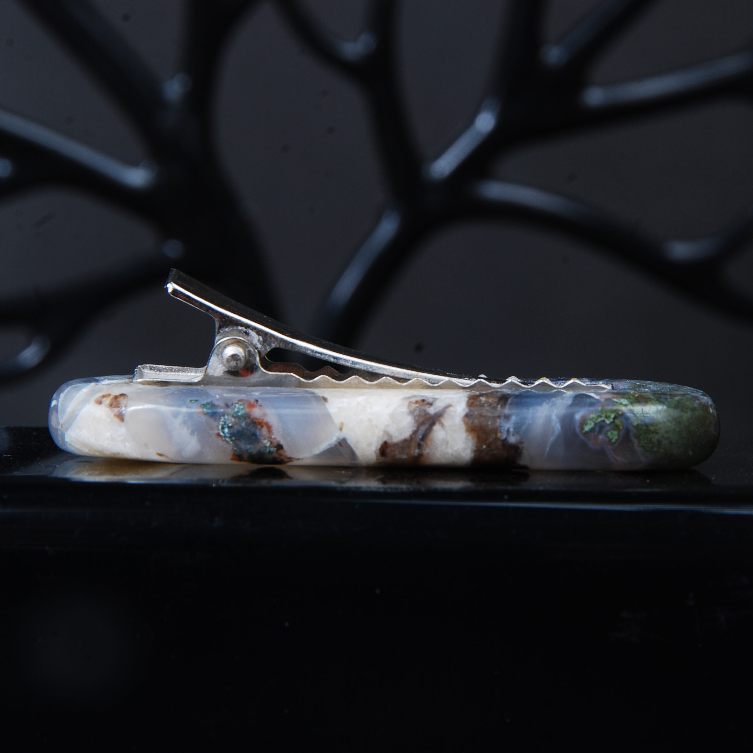 گیرسر عقیق خزه ای سبز و آبی 24.27گرم