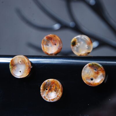 دکمه عقیق شجر هفت رنگ طبیعی گرد 4.71گرم