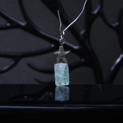 گردنبند فلوریت سبز آبی مستطیلی4.29گرم