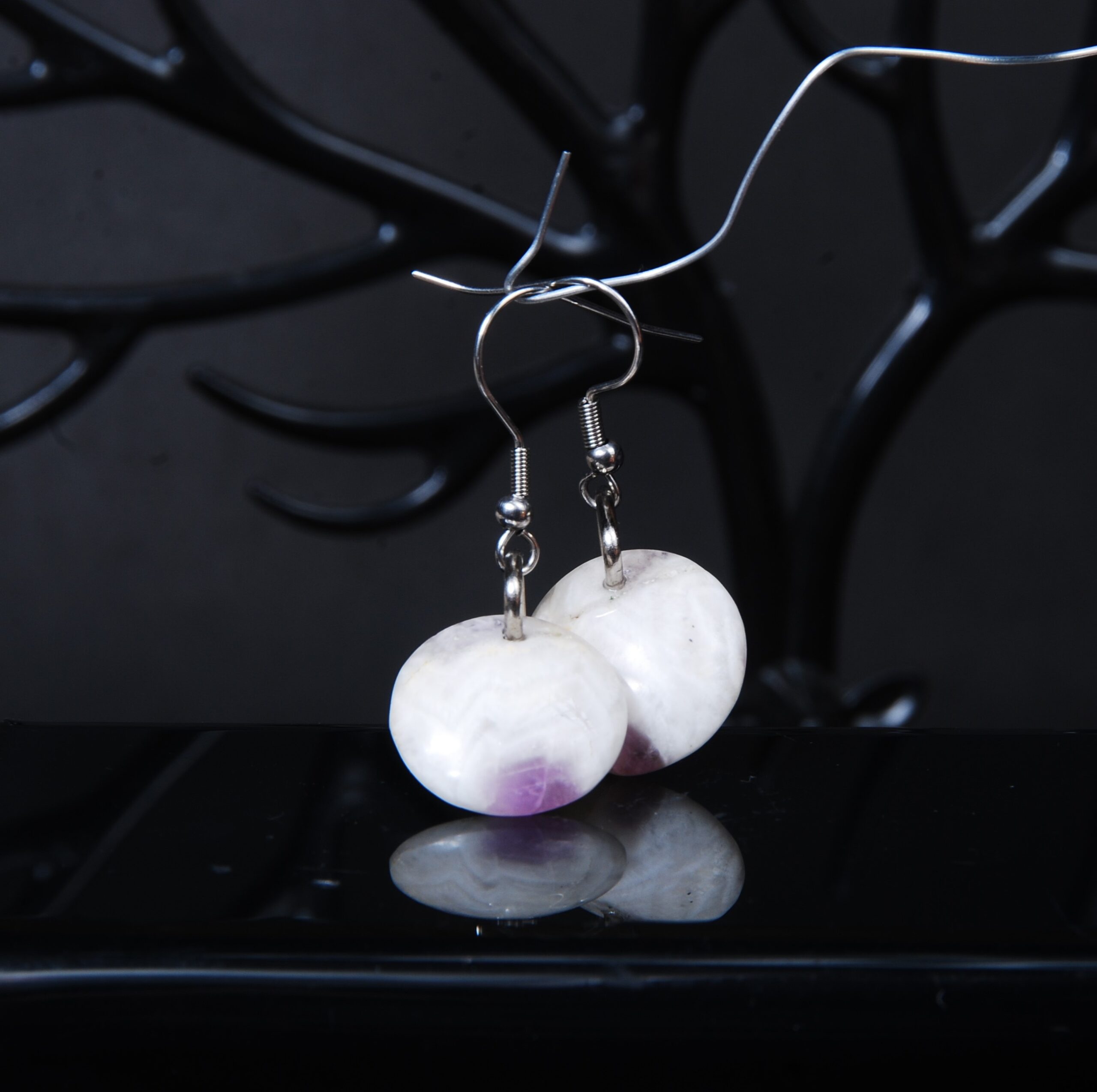 DSC_8313 گوشواره آمیتیست شورون گرد 5.07 گرم