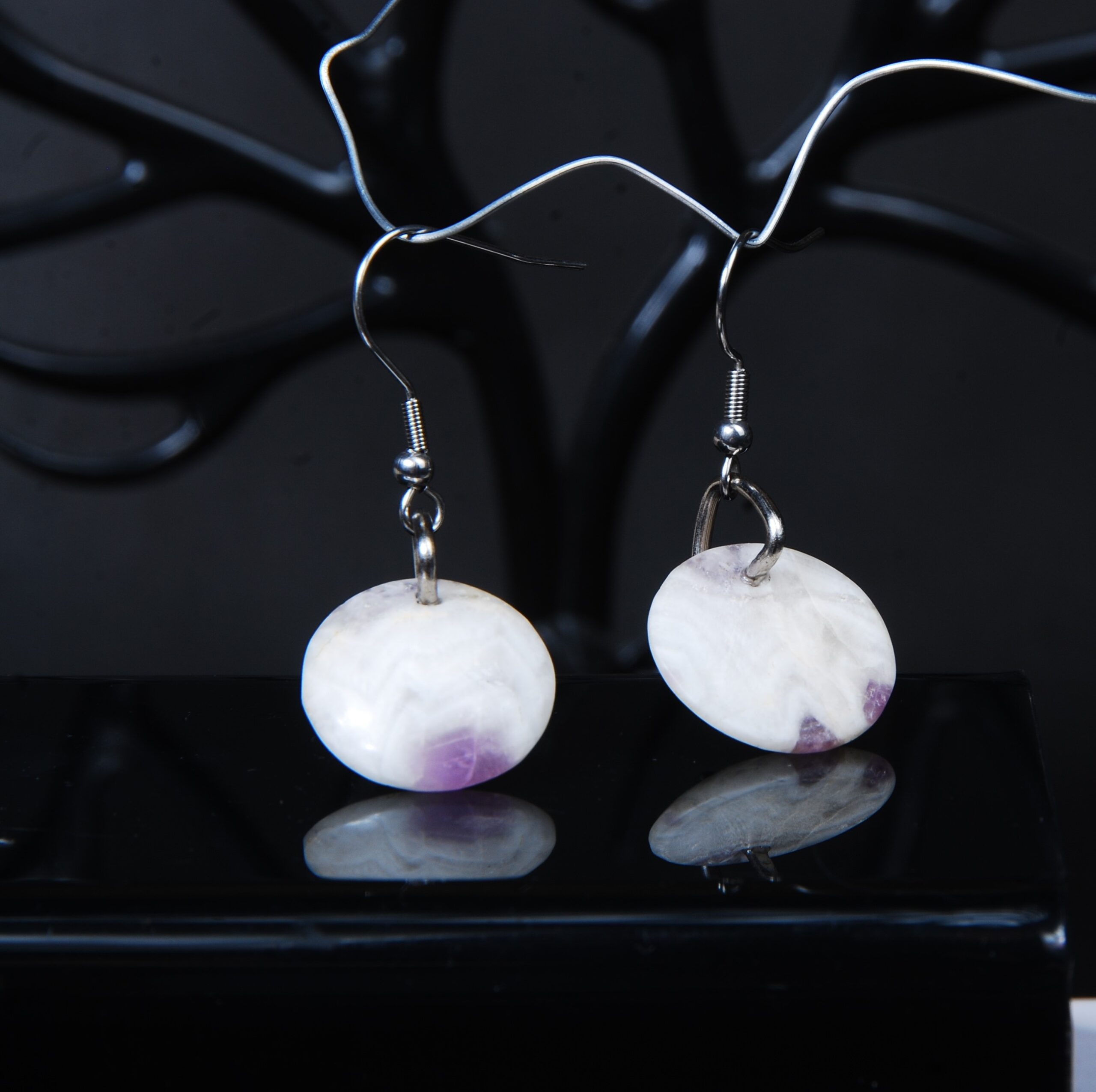 گوشواره آمیتیست شورون گرد 5.07 گرم