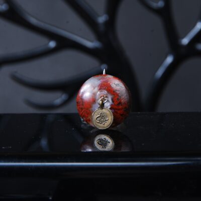 گردنبند عقیق شجر قرمز طبیعی گرد 2.13گرم