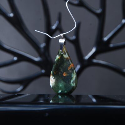 گردنبند عقیق سبز اشک 3.27گرم
