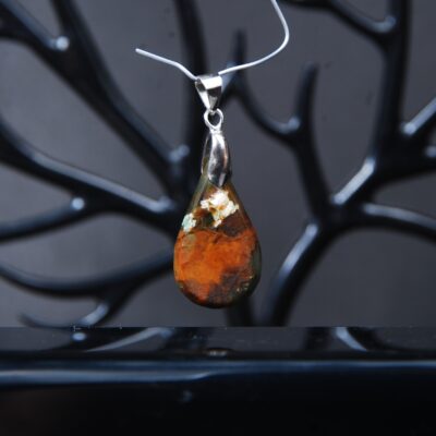 گردنبند عقیق سبز اشک 2.58گرم