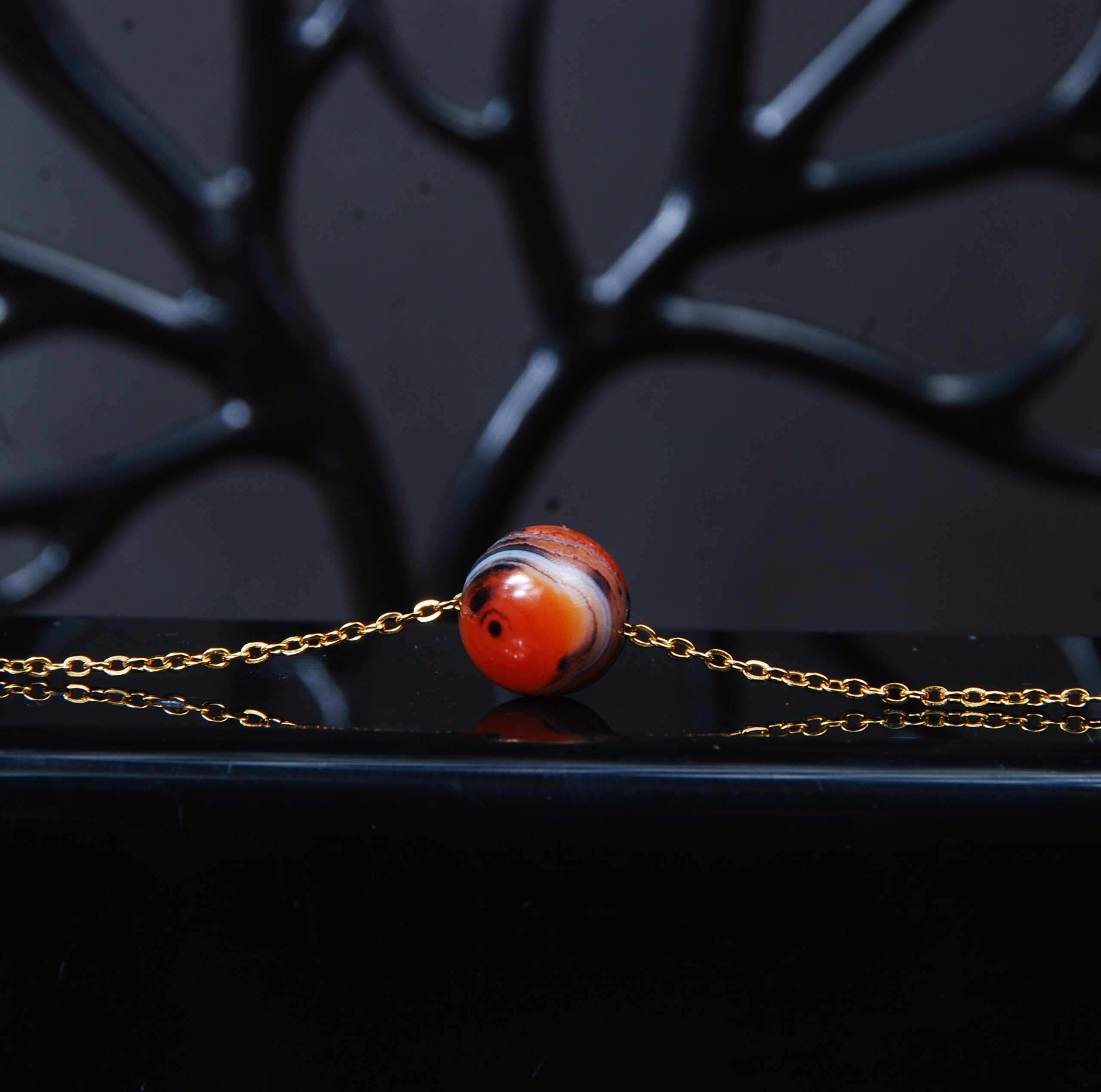 DSC_8426 گردنبند عقیق سلیمانی با زنجیر رنگ ثابت 6.10گرم