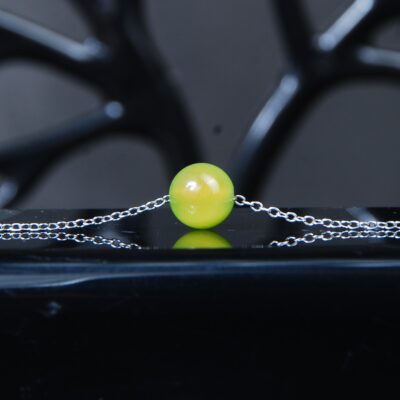 گردنبند عقیق سلیمانی سبز 5.40 گرم ( زنجیر استیل رنگ ثابت )