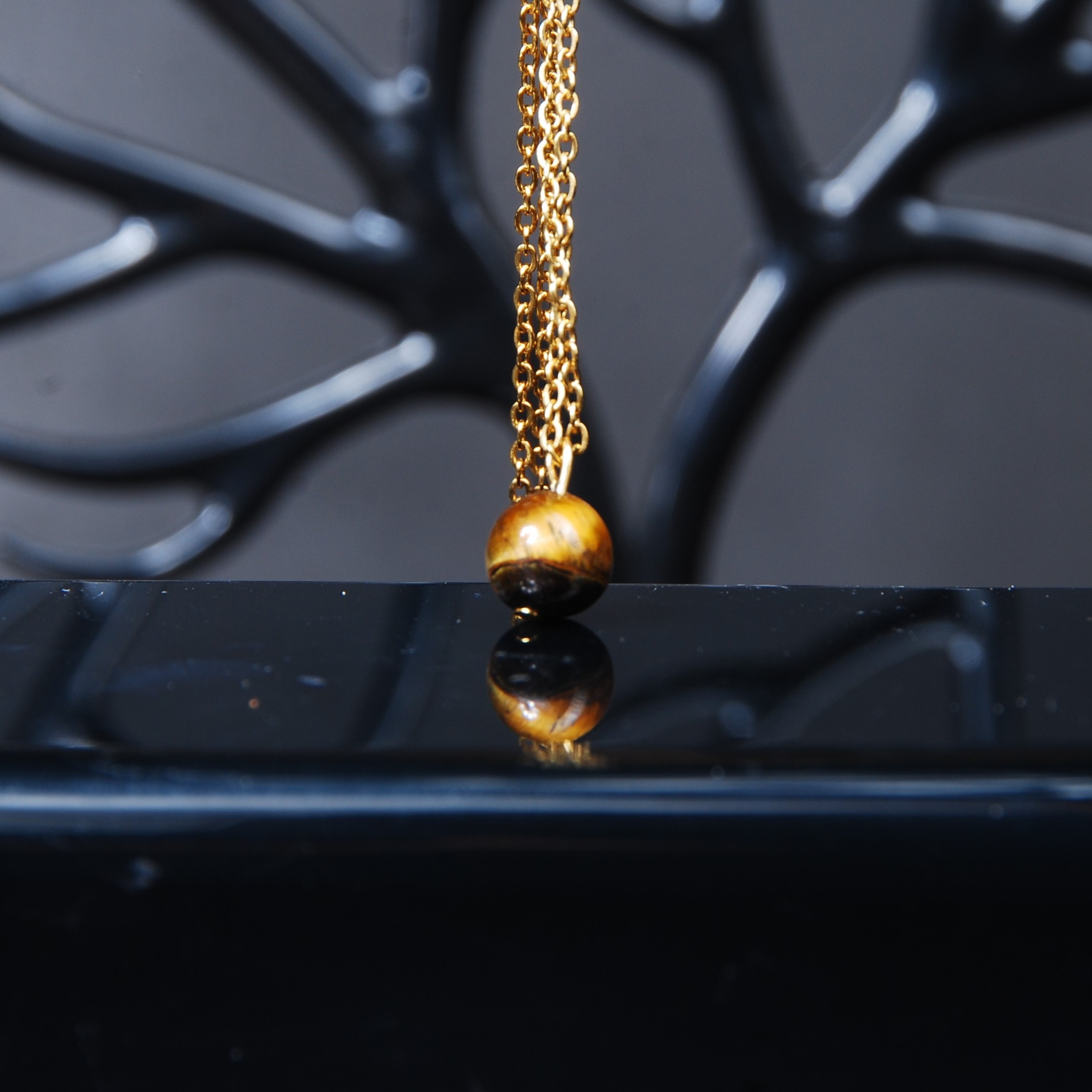 گردنبند چشم ببر گوی طبیعی 4.01گرم