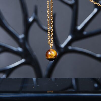 گردنبند چشم ببر گوی طبیعی 4.01گرم