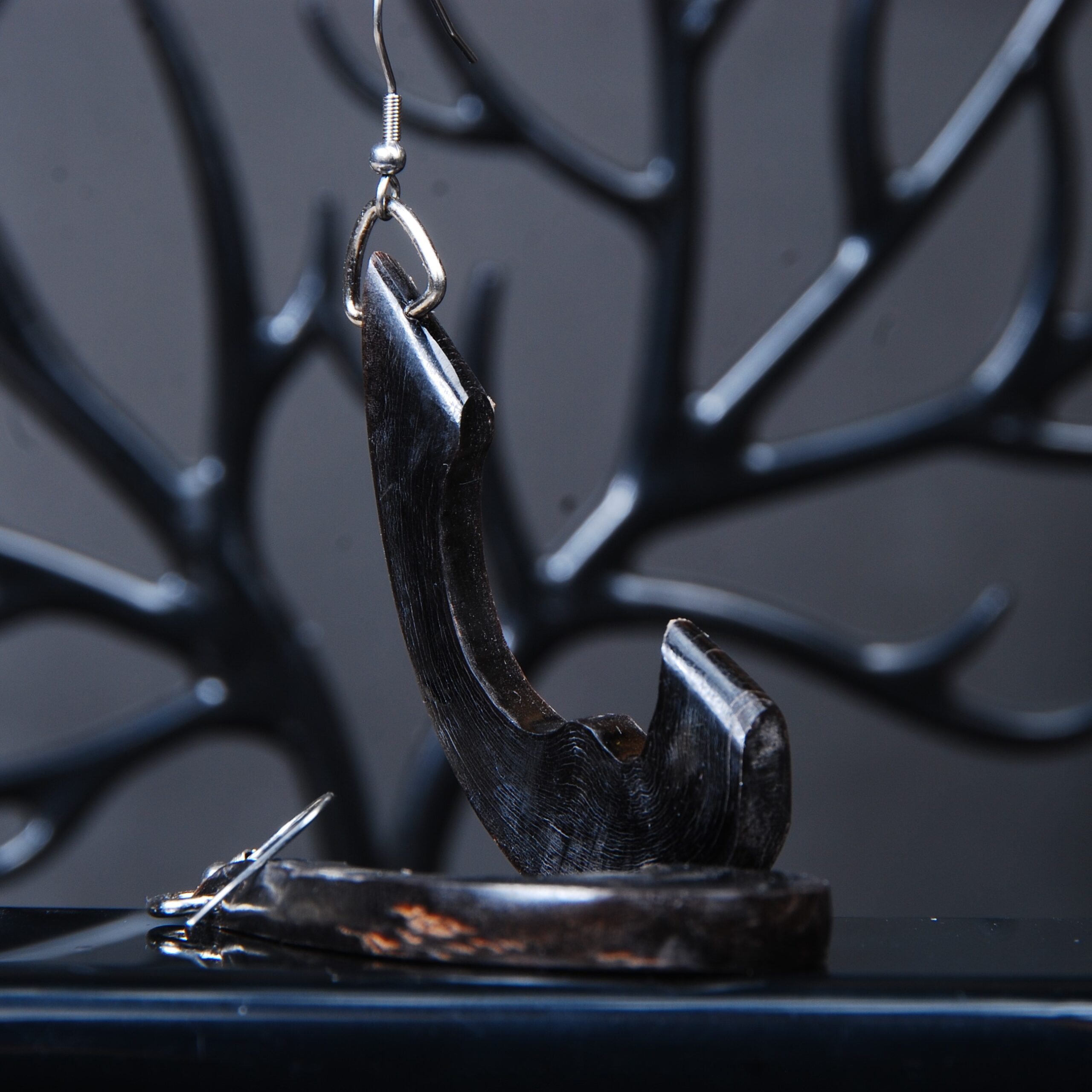 گوشواره مشکی شاخ گاومیش دال 10.57گرم