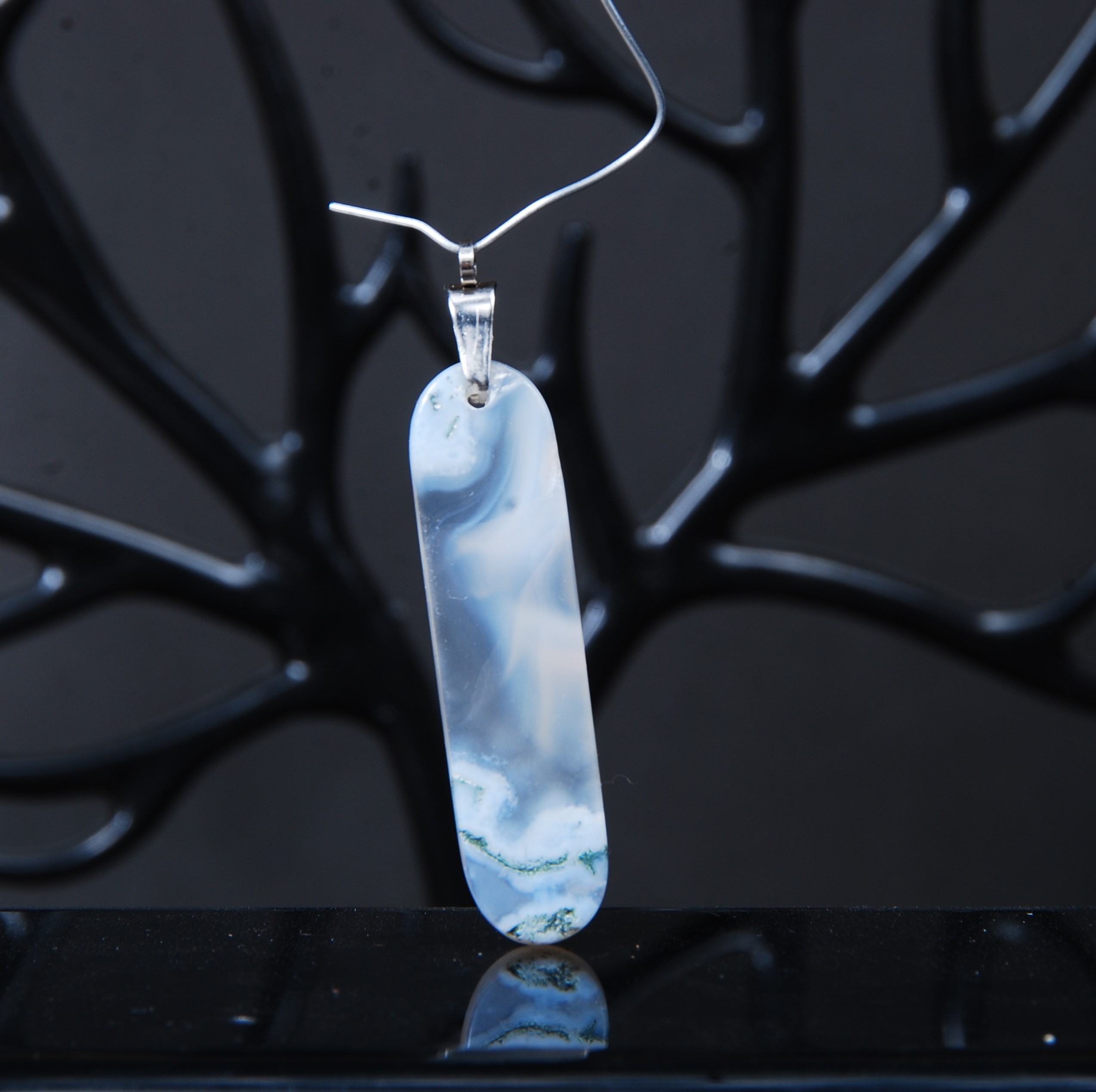 گردنبند عقیق سلیمانی باباقوری سفید 4.38گرم