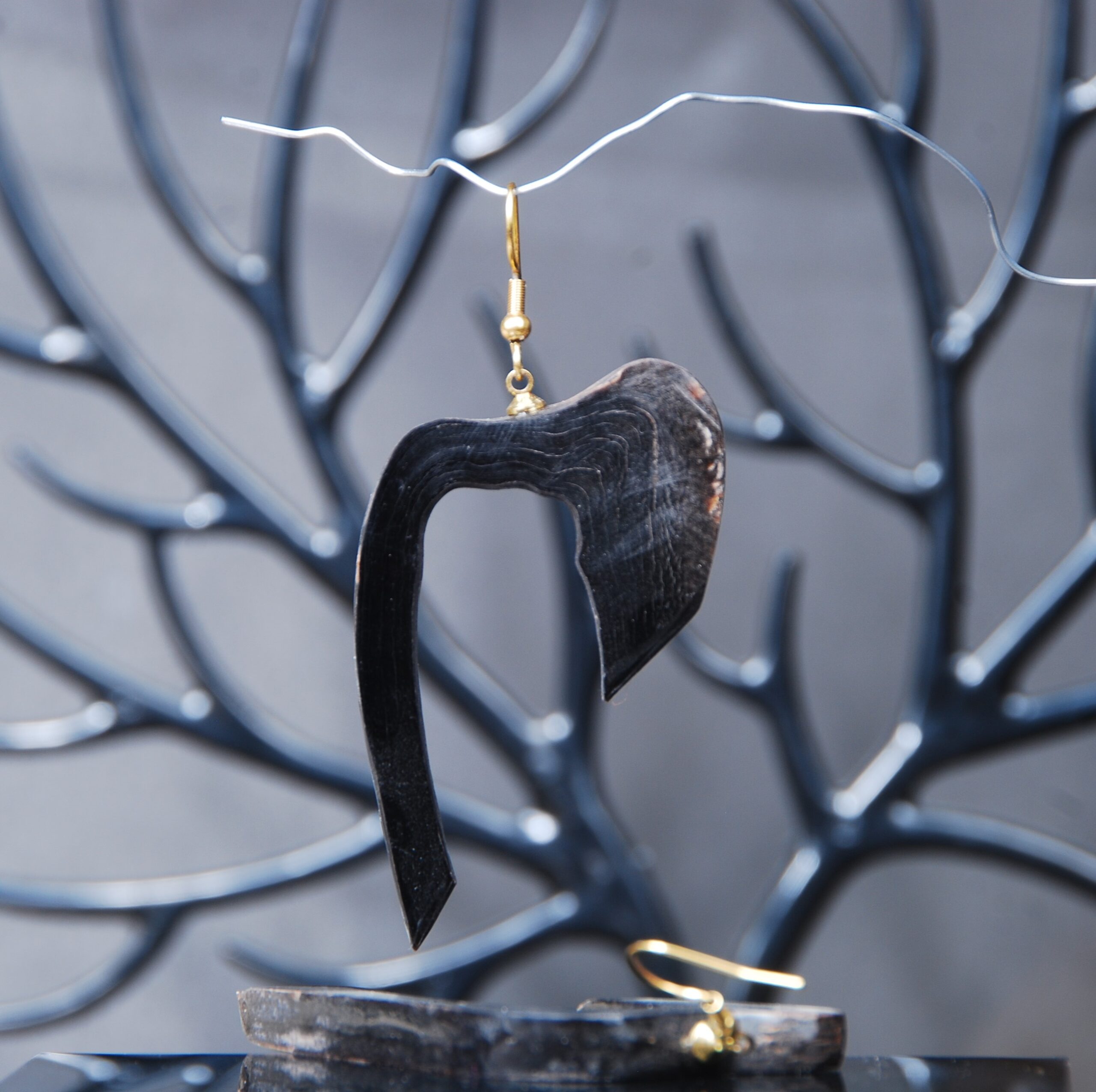 گوشواره مشکی شاخ گاومیش طبیعی 10.57گرم