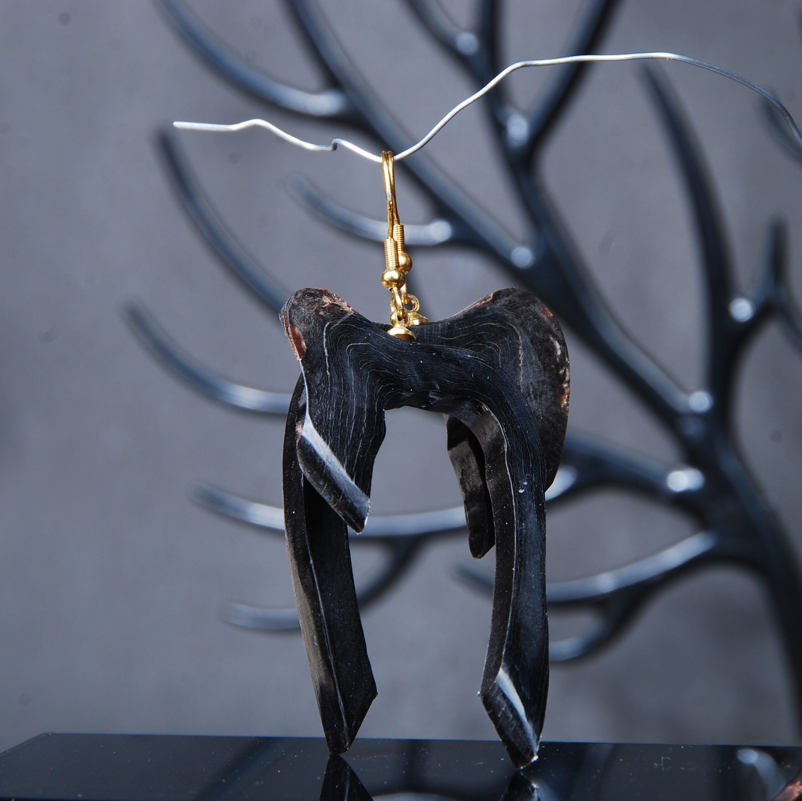 گوشواره مشکی شاخ گاومیش طبیعی 10.57گرم