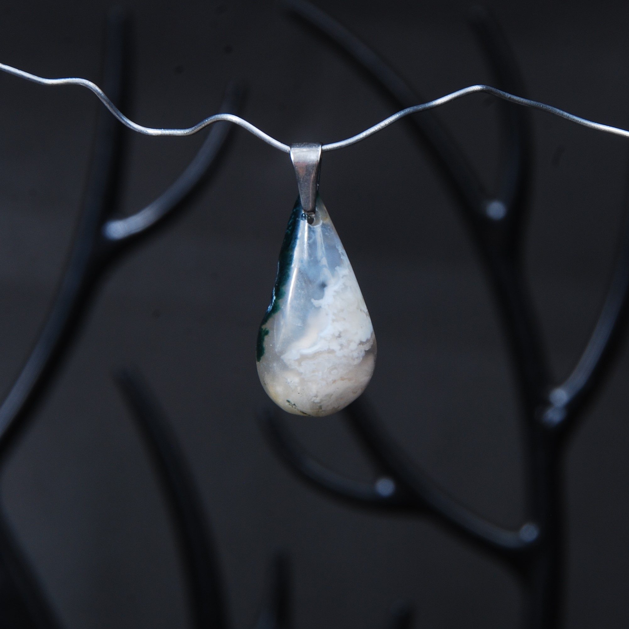 DSC_8616 گردنبند عقیق شجر اشک 3.38گرم