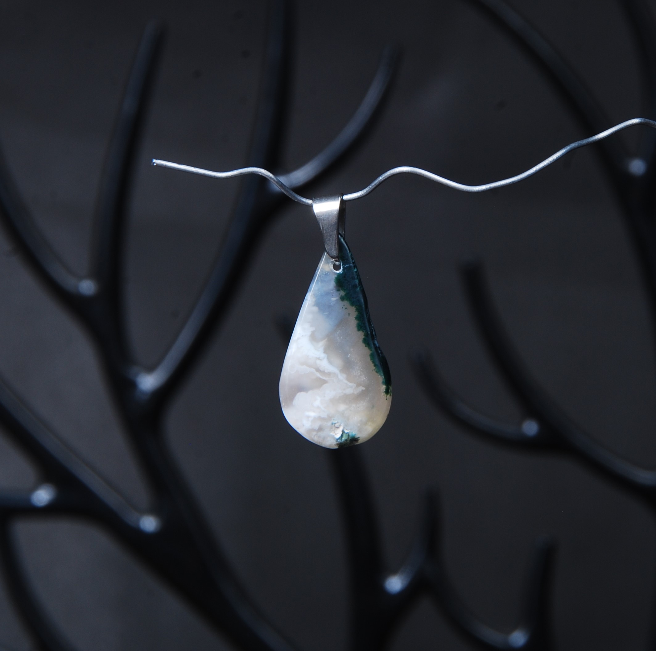 DSC_8617 گردنبند عقیق شجر اشک 3.38گرم