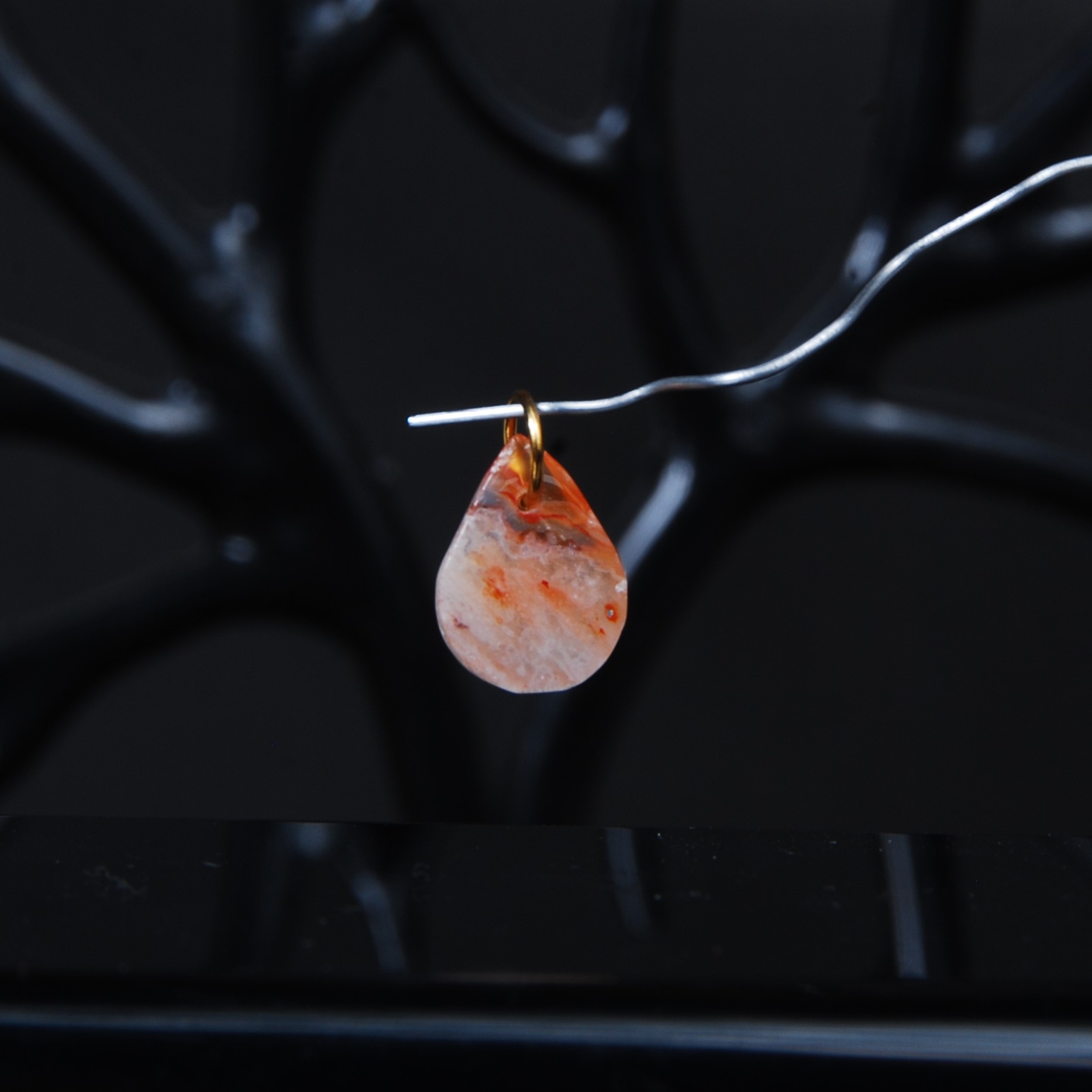 DSC_8695 گردنبند عقیق اشک کوچک 0.64گرم