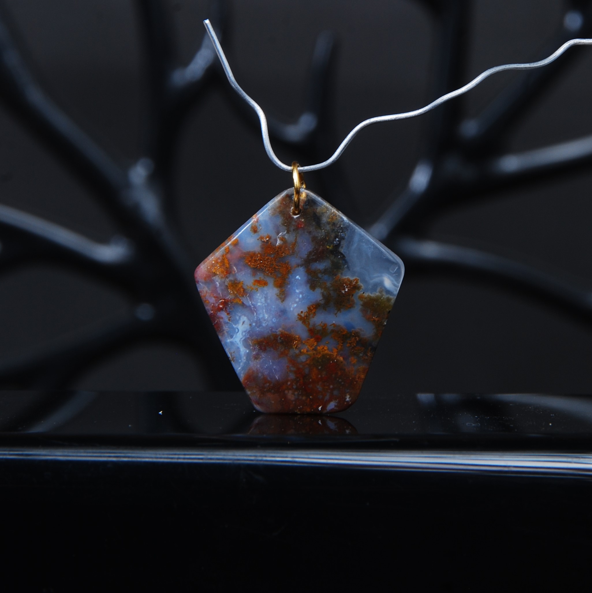 گردنبند عقیق پاییزه خاص 2.64 گرم