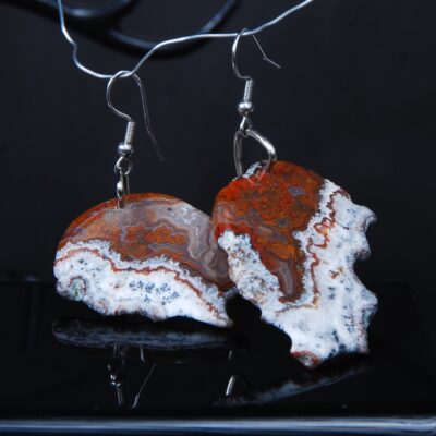 گوشواره عقیق شجر پاییزه 14.88گرم