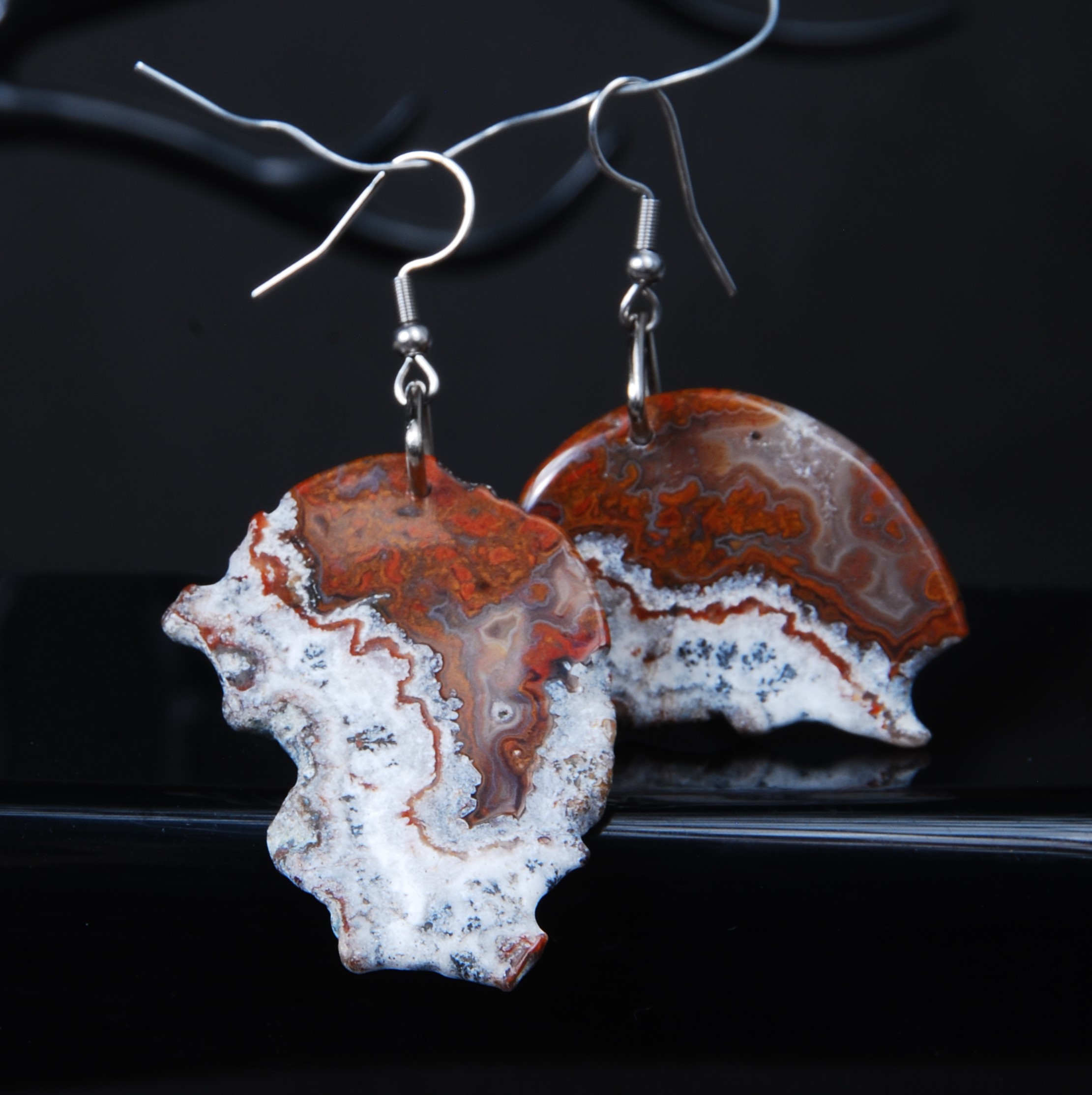 DSC_8886 گوشواره عقیق شجر پاییزه 14.88گرم