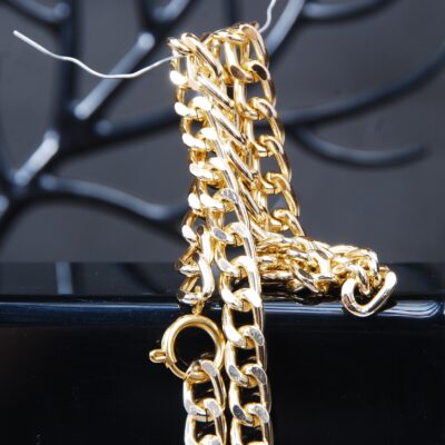زنجیر استیل طلایی مدل کارتیه 16.77گرم