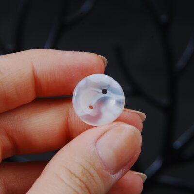 دکمه عقیق سلیمانی سفید 1.01گرم