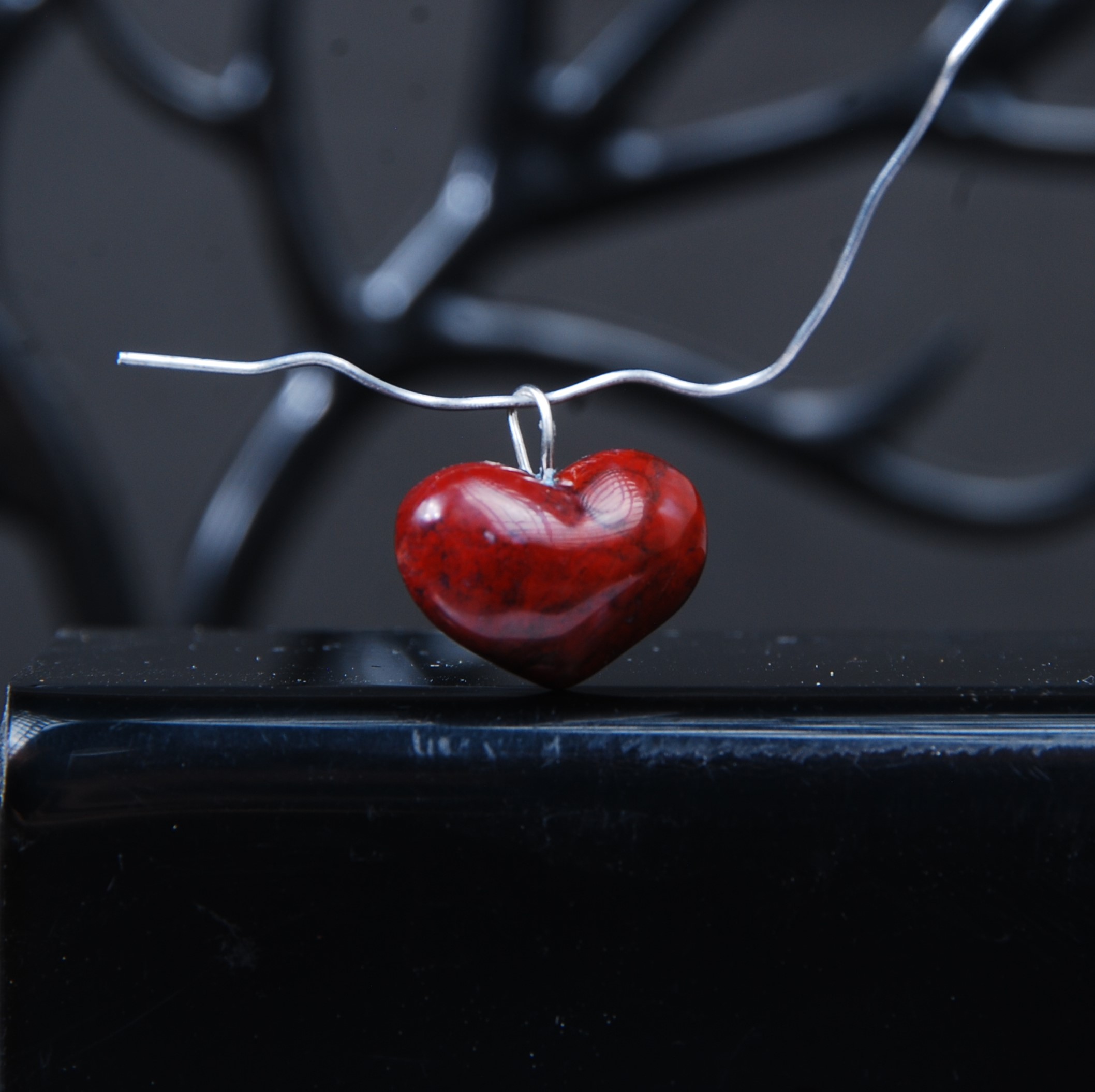 DSC_8929 گردنبند قلب عقیق قرمز شجر آتشین 2.57 گرم