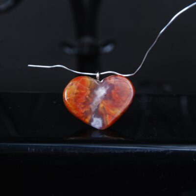 گردنبند قلب بزرگ عقیق پاییزه 6.20 گرم