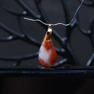 گردنبند عقیق شجر پاییزه اشک 3.42گرم